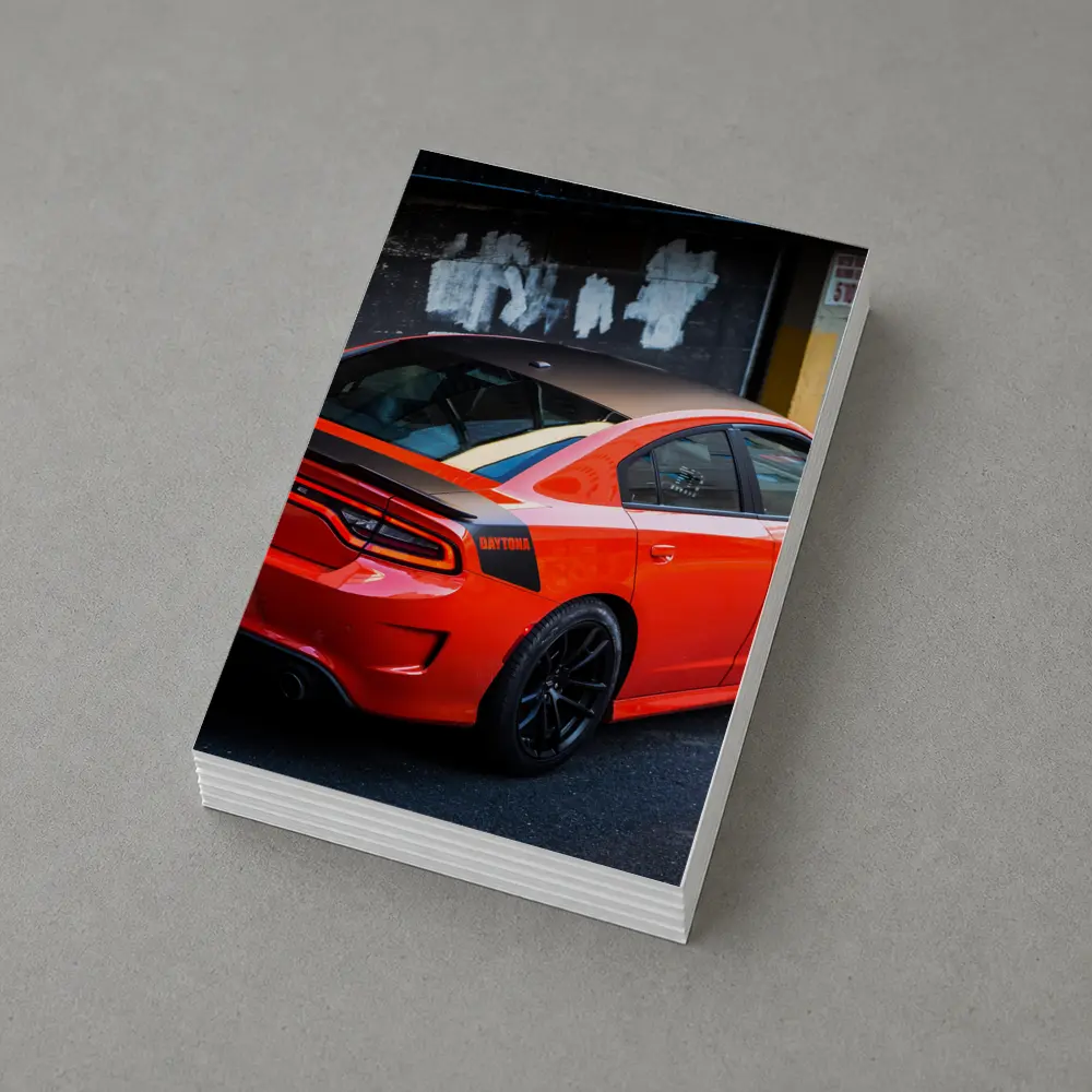 Dodge Charger Daytona Orange Urban Alley – Postcards