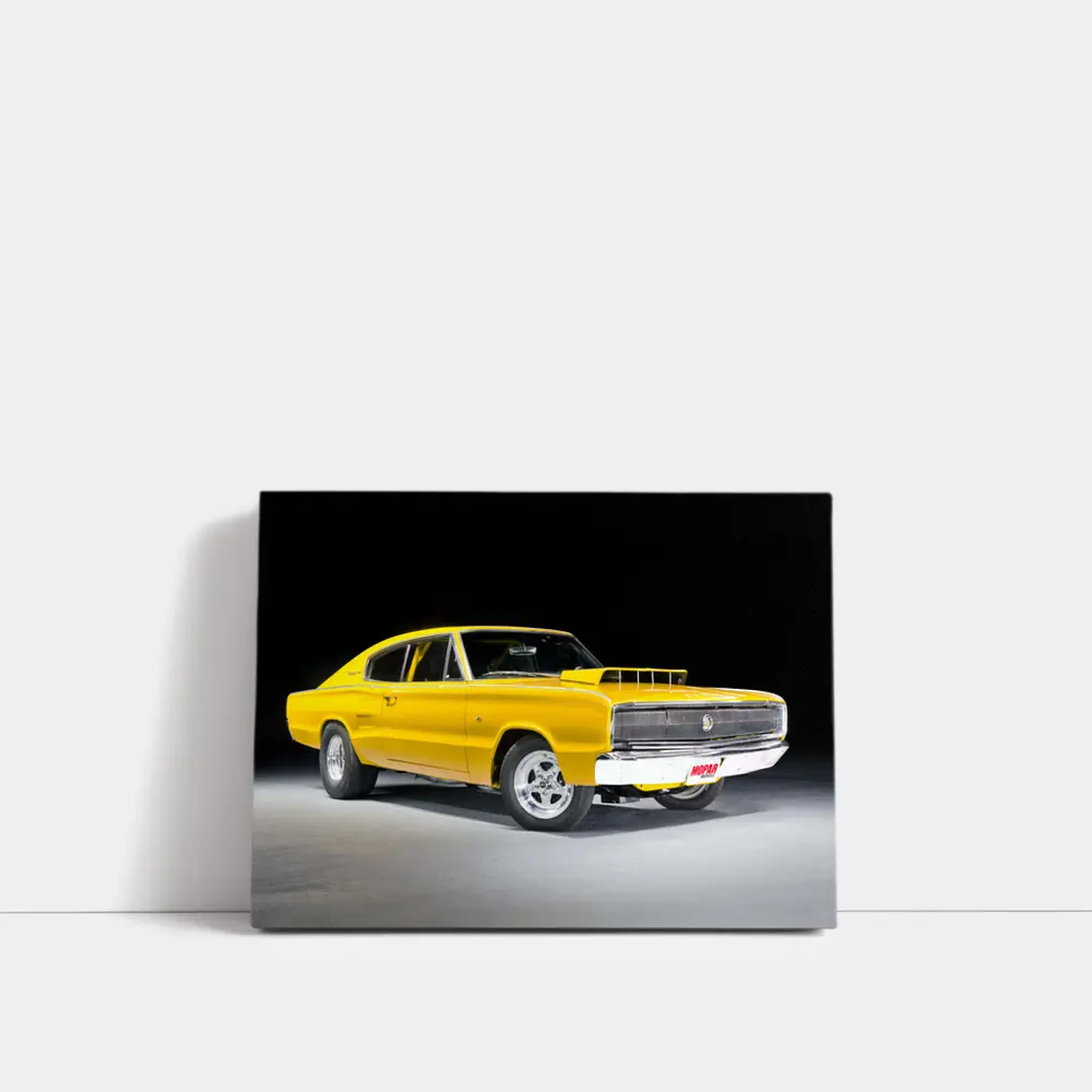 Dodge Charger Classic Yellow Muscle Car Studio – Wall Art