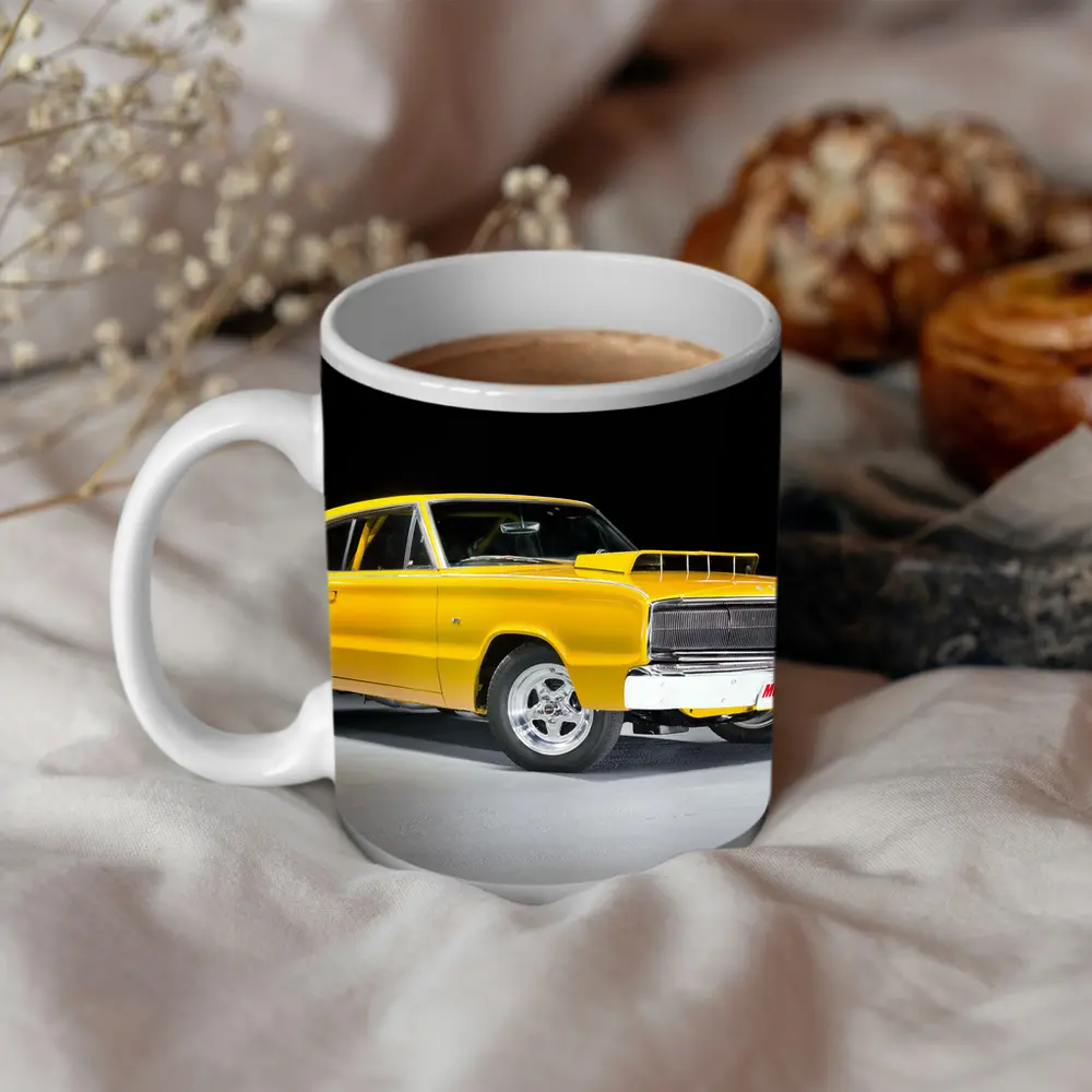 Dodge Charger Classic Yellow Muscle Car Studio – Mugs