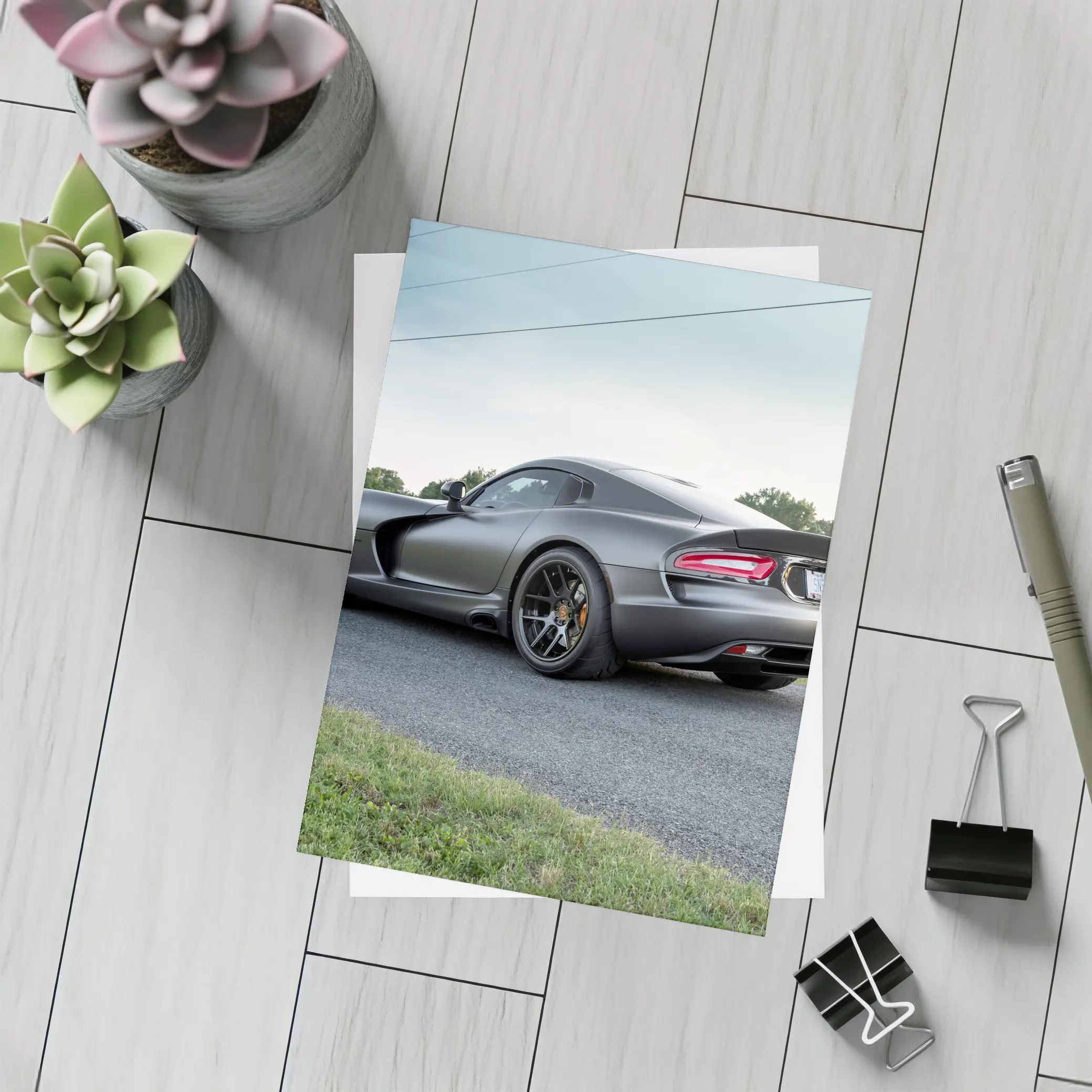 Dodge Viper GTS Matte Gray Country Road – Postcards