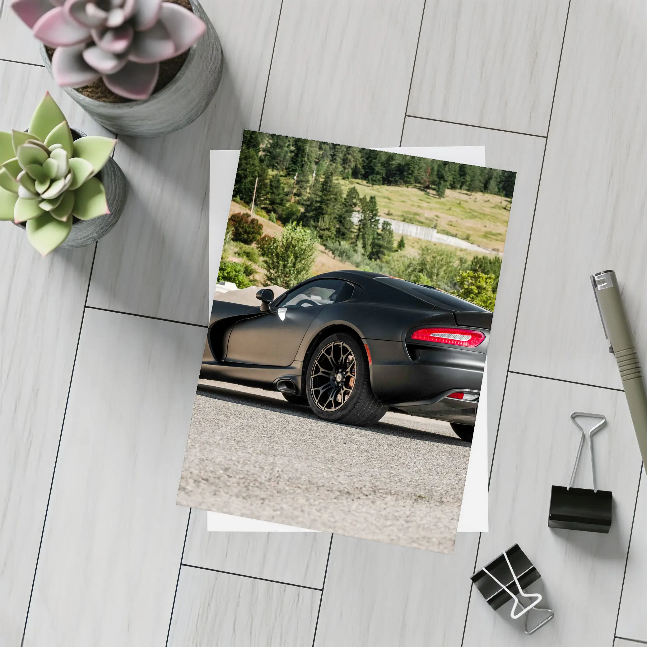 Dodge SRT Viper GTS Matte Black Road – Postcards