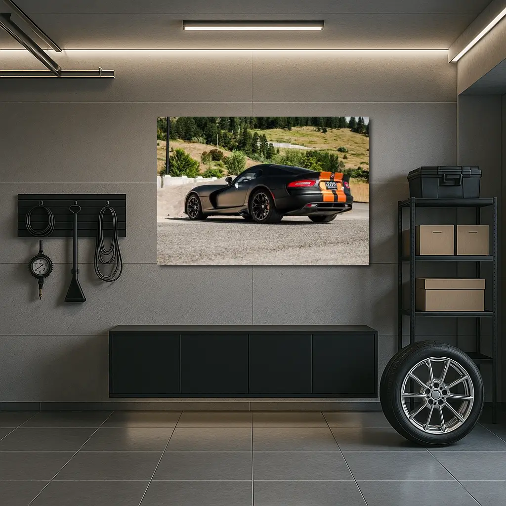 Dodge SRT Viper GTS Matte Black Road – Wall Art