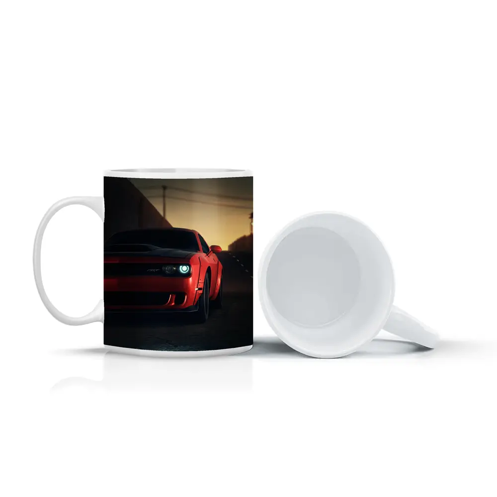 Dodge Challenger SRT Red Street Sunset – Mugs