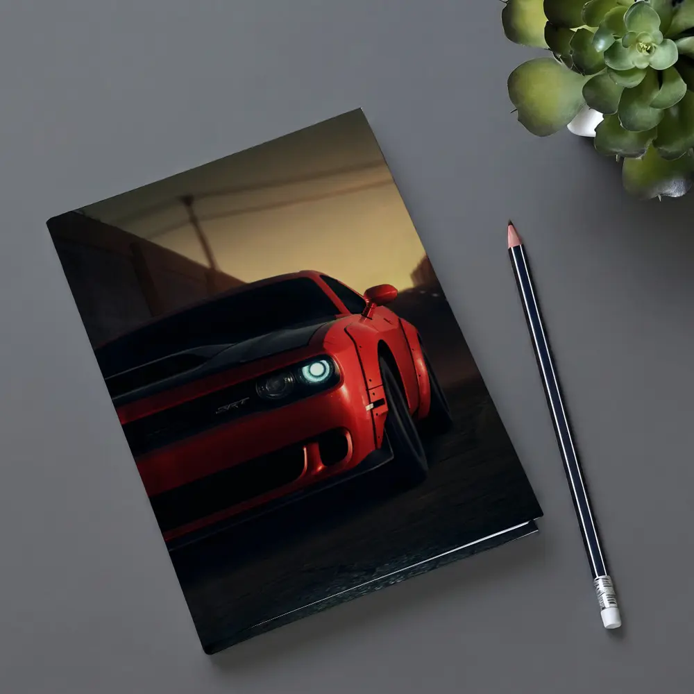 Dodge Challenger SRT Red Street Sunset – Notebooks