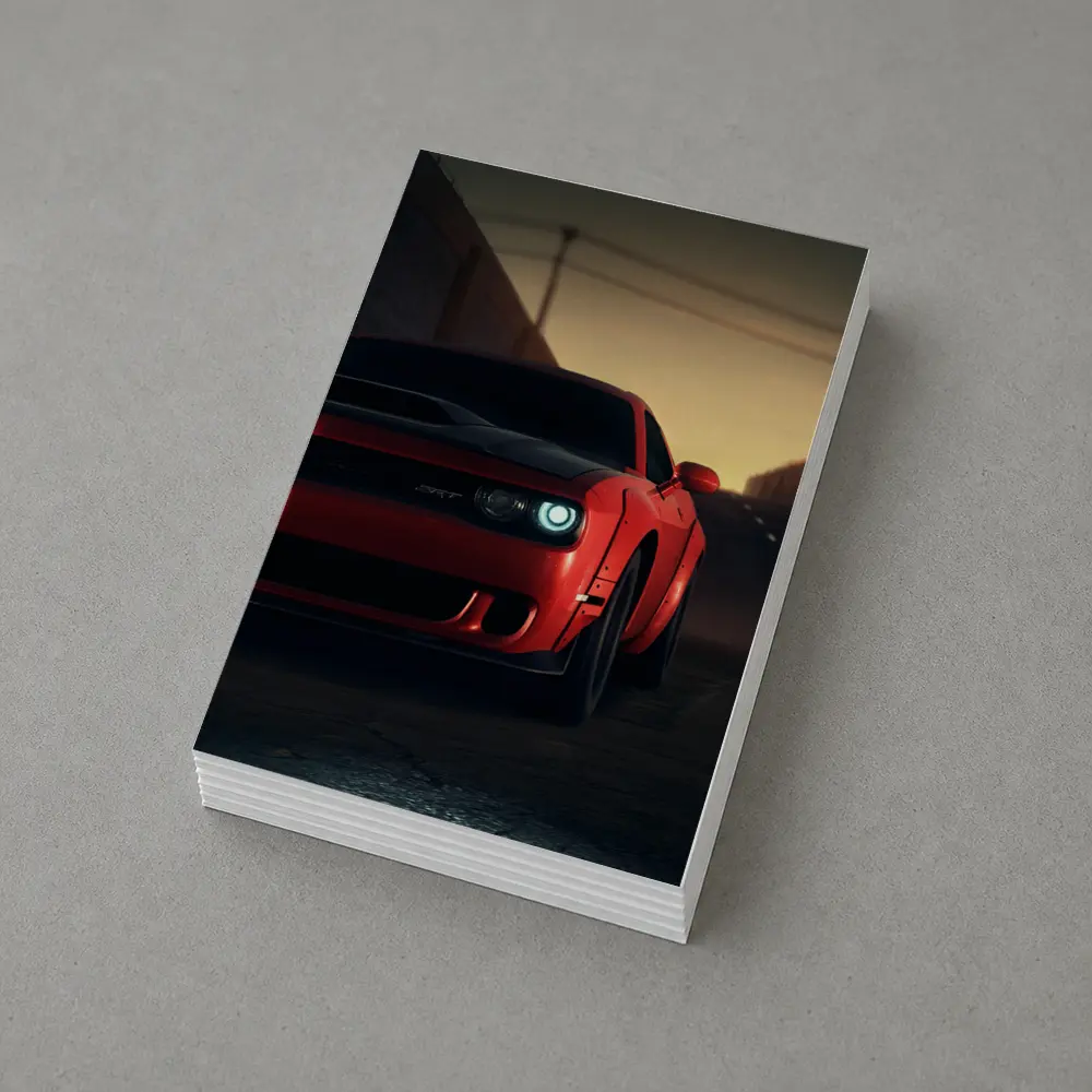 Dodge Challenger SRT Red Street Sunset – Postcards