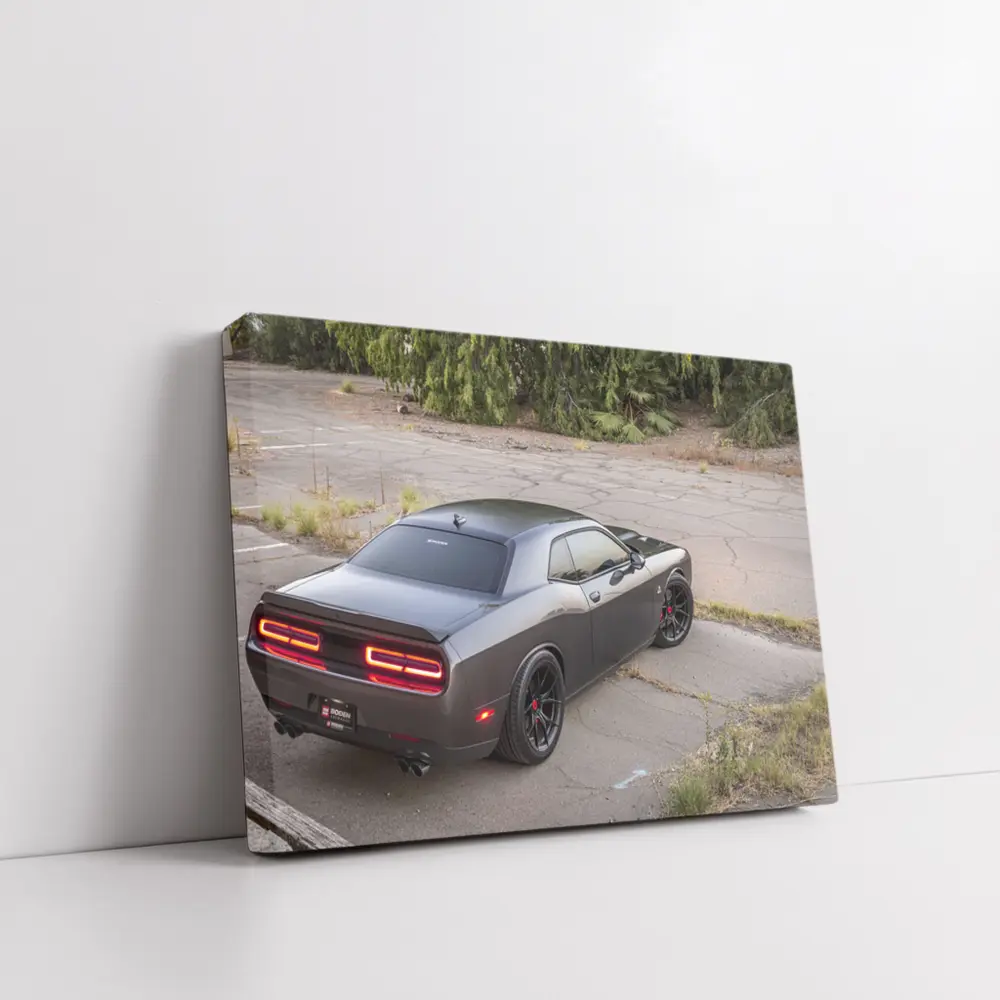 Dodge Challenger Gray Muscle Car Parking Lot – Wall Art