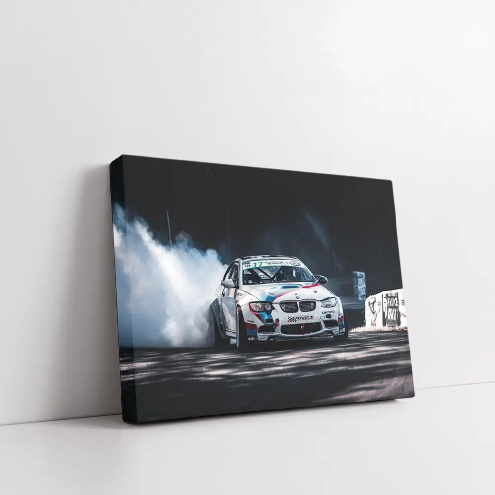 BMW M3 Drifting with Smoke Night Track – Wall Art