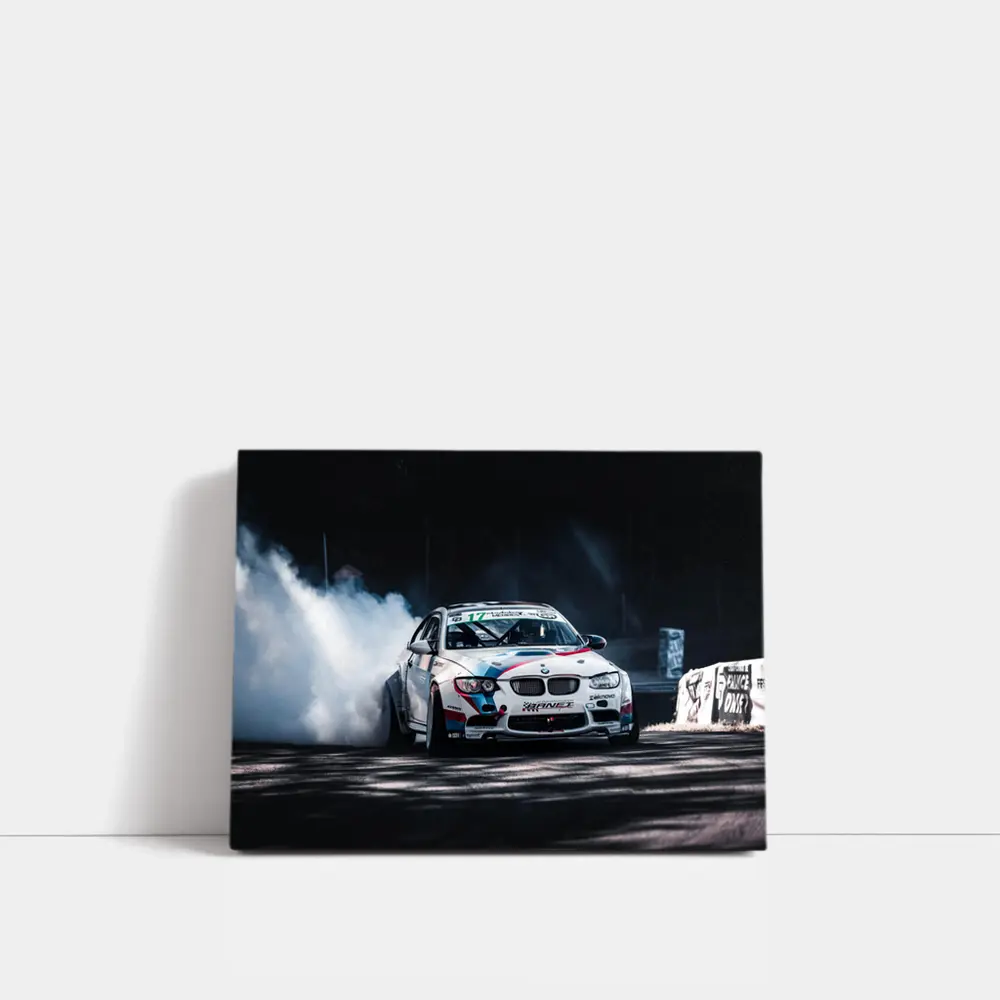 BMW M3 Drifting with Smoke Night Track – Wall Art