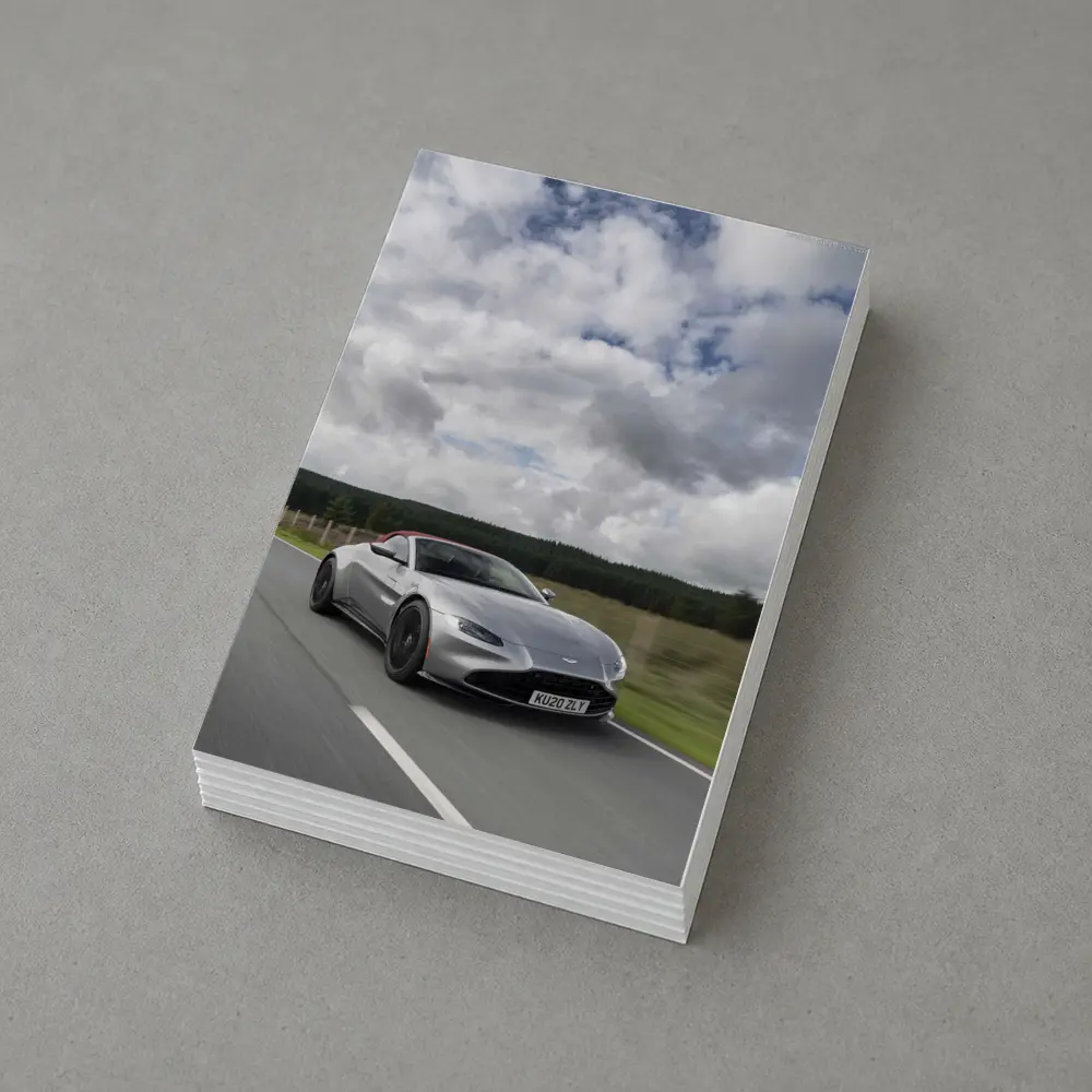 Aston Martin Vantage Roadster Silver Country Road – Postcards