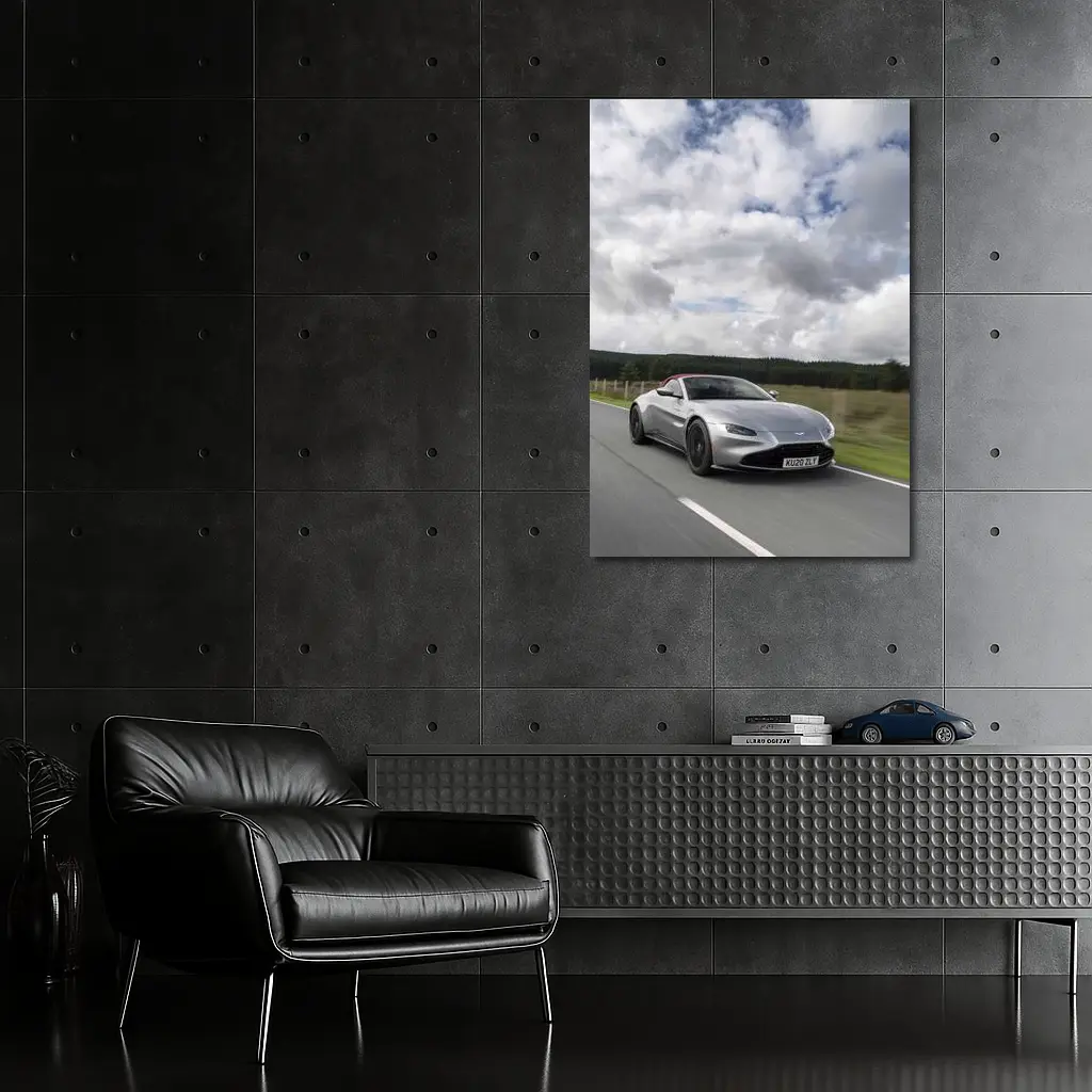 Aston Martin Vantage Roadster Silver Country Road – Wall Art
