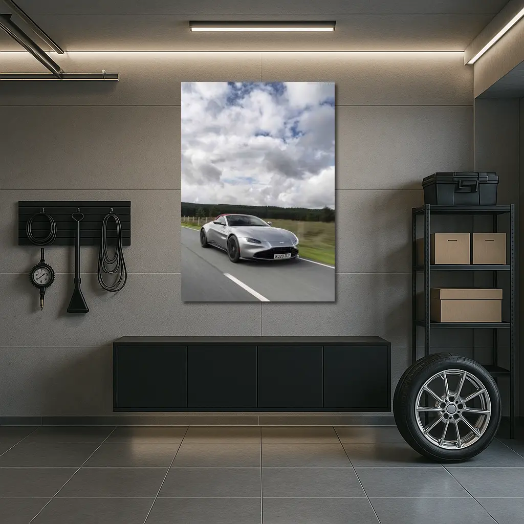 Aston Martin Vantage Roadster Silver Country Road – Wall Art