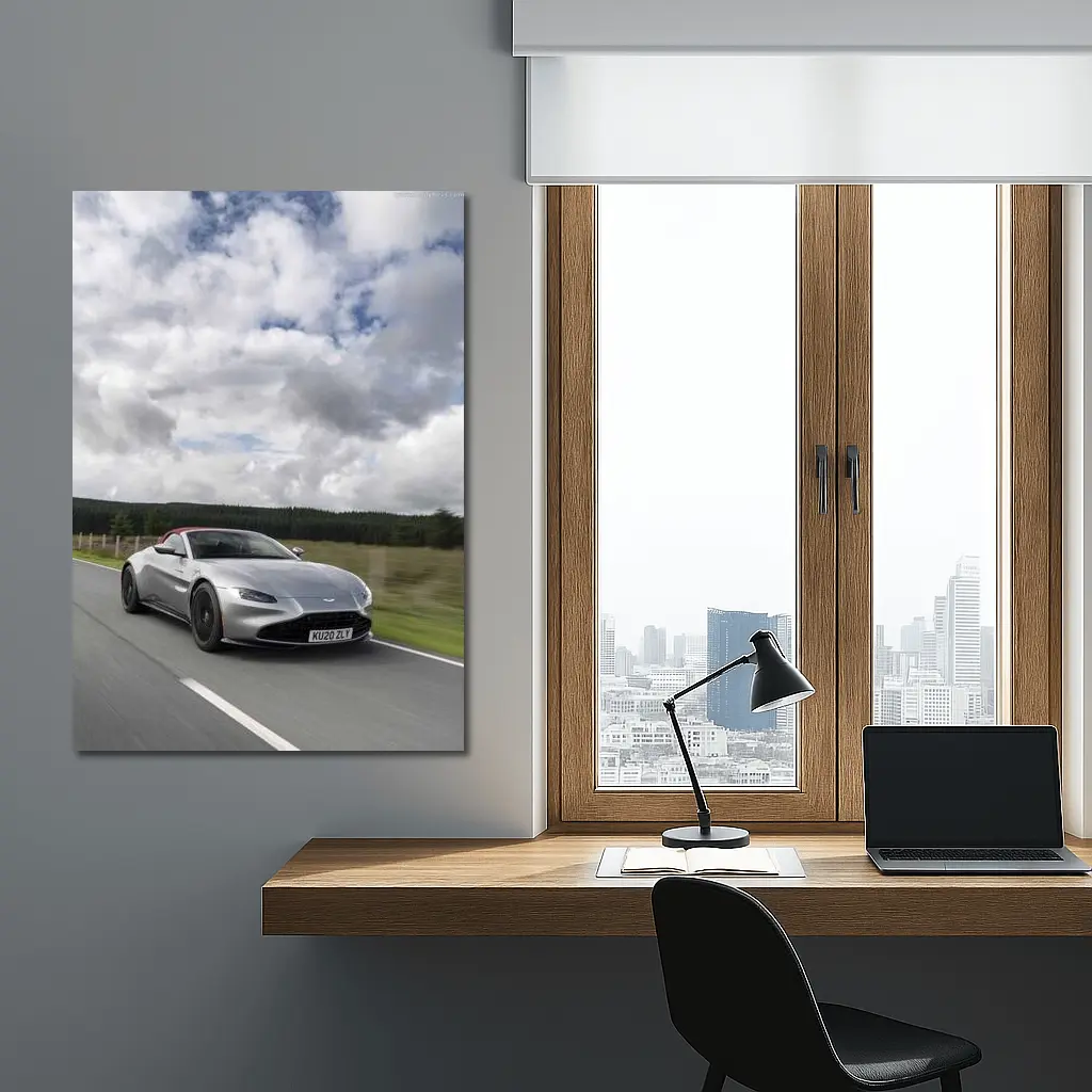 Aston Martin Vantage Roadster Silver Country Road – Wall Art