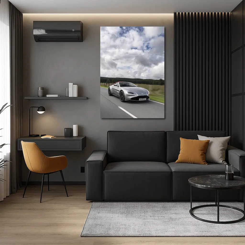 Aston Martin Vantage Roadster Silver Country Road – Wall Art