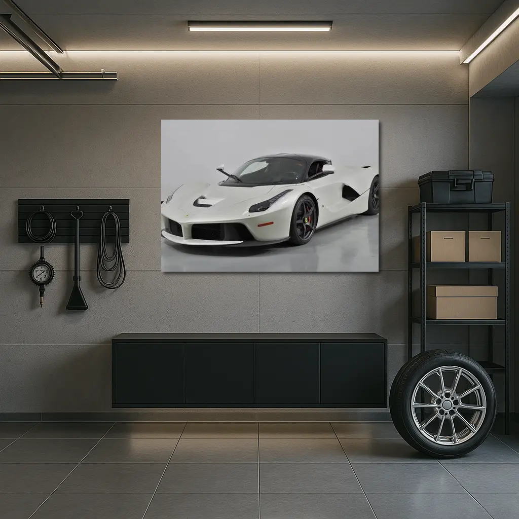 Ferrari LaFerrari White Supercar Studio Shot – Wall Art