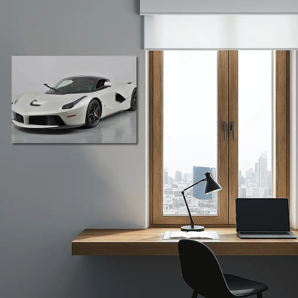 Ferrari LaFerrari White Supercar Studio Shot – Wall Art
