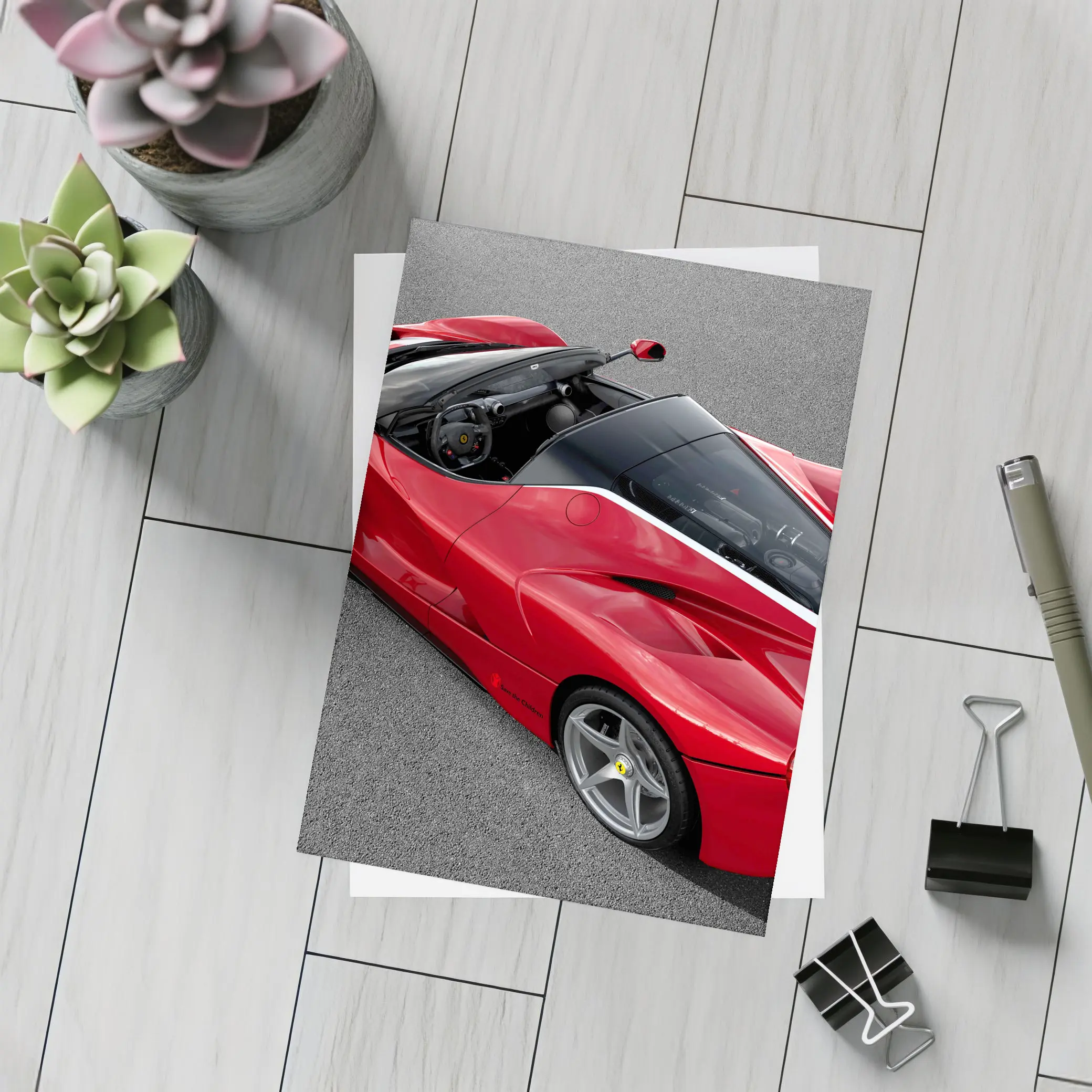 Ferrari LaFerrari Aperta Red Open Top – Postcards