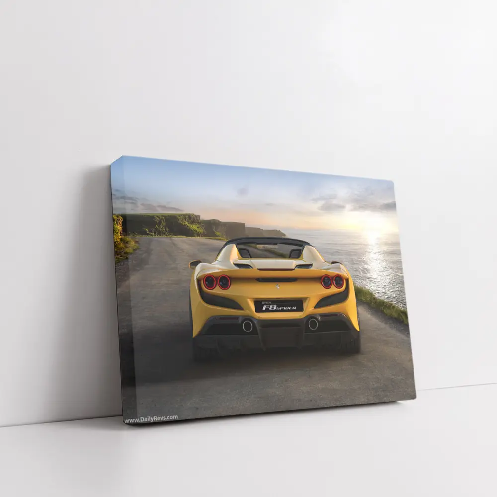 Ferrari F8 Spider Yellow Coastal Road – Wall Art