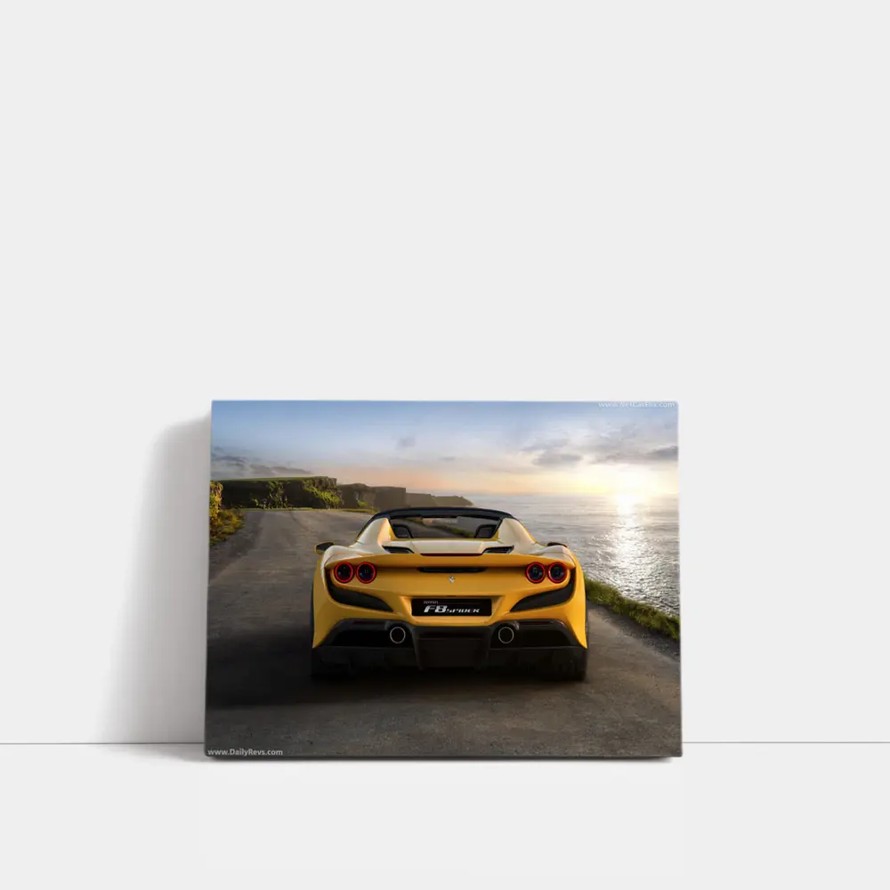 Ferrari F8 Spider Yellow Coastal Road – Wall Art