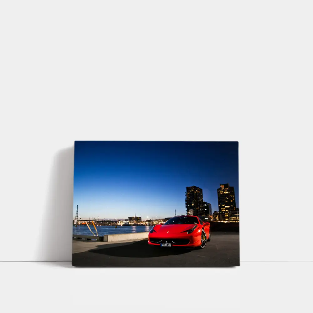 Ferrari 458 Italia Red City Dusk – Wall Art