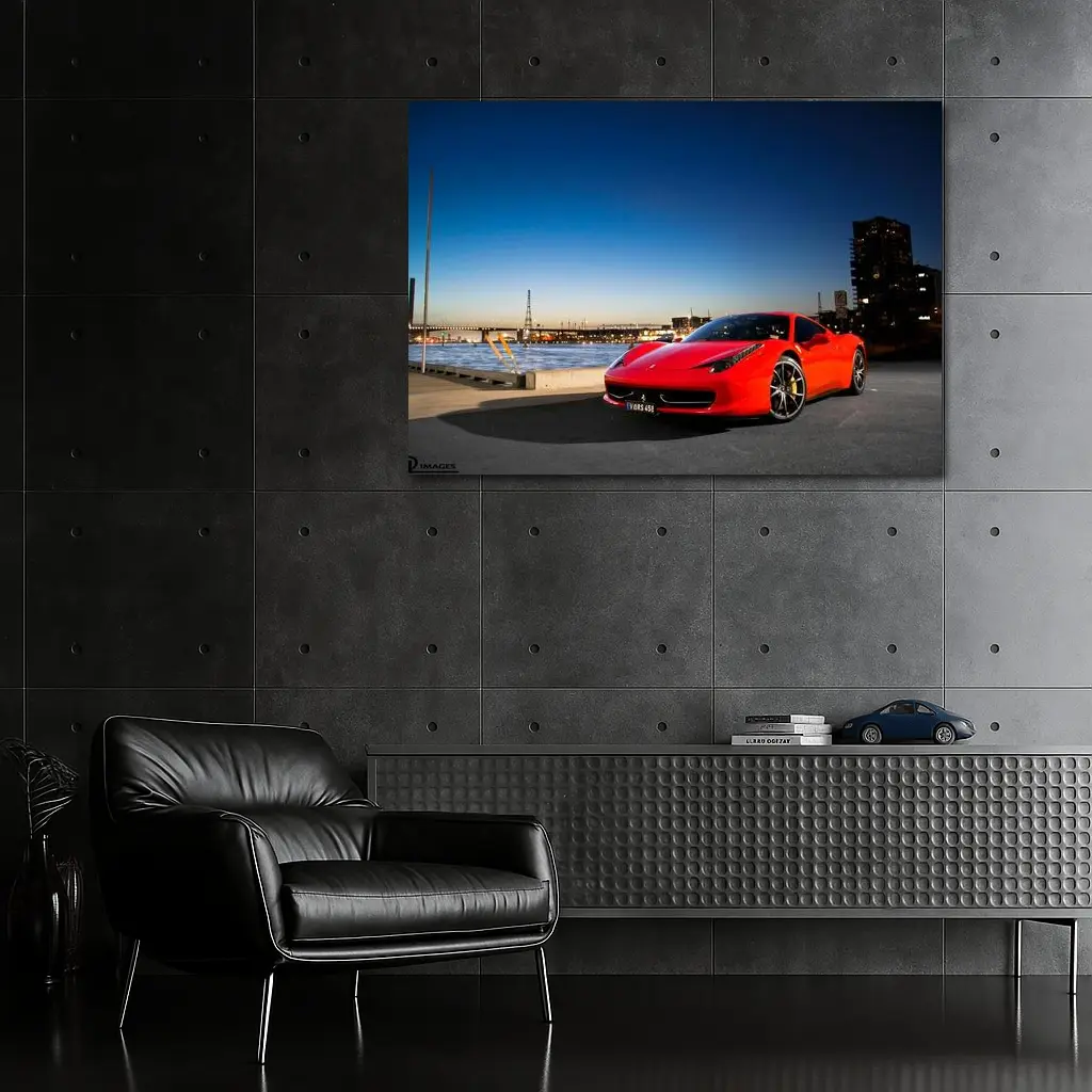 Ferrari 458 Italia Red City Dusk – Wall Art