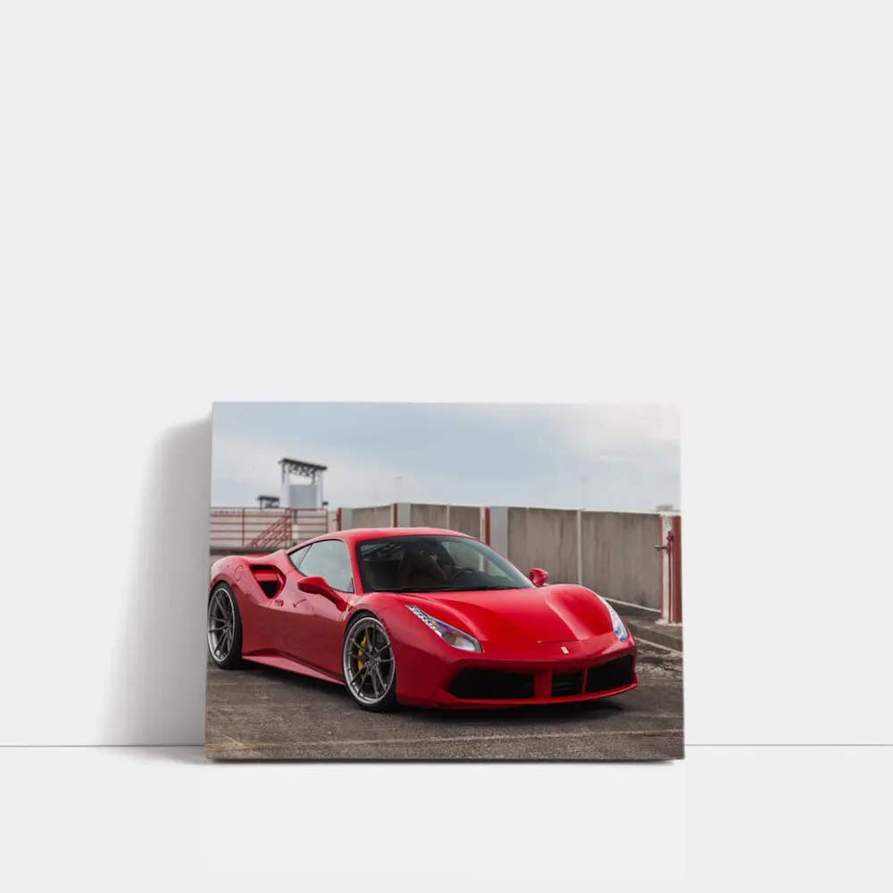 Ferrari 488 GTB Red Supercar Track Setting – Wall Art