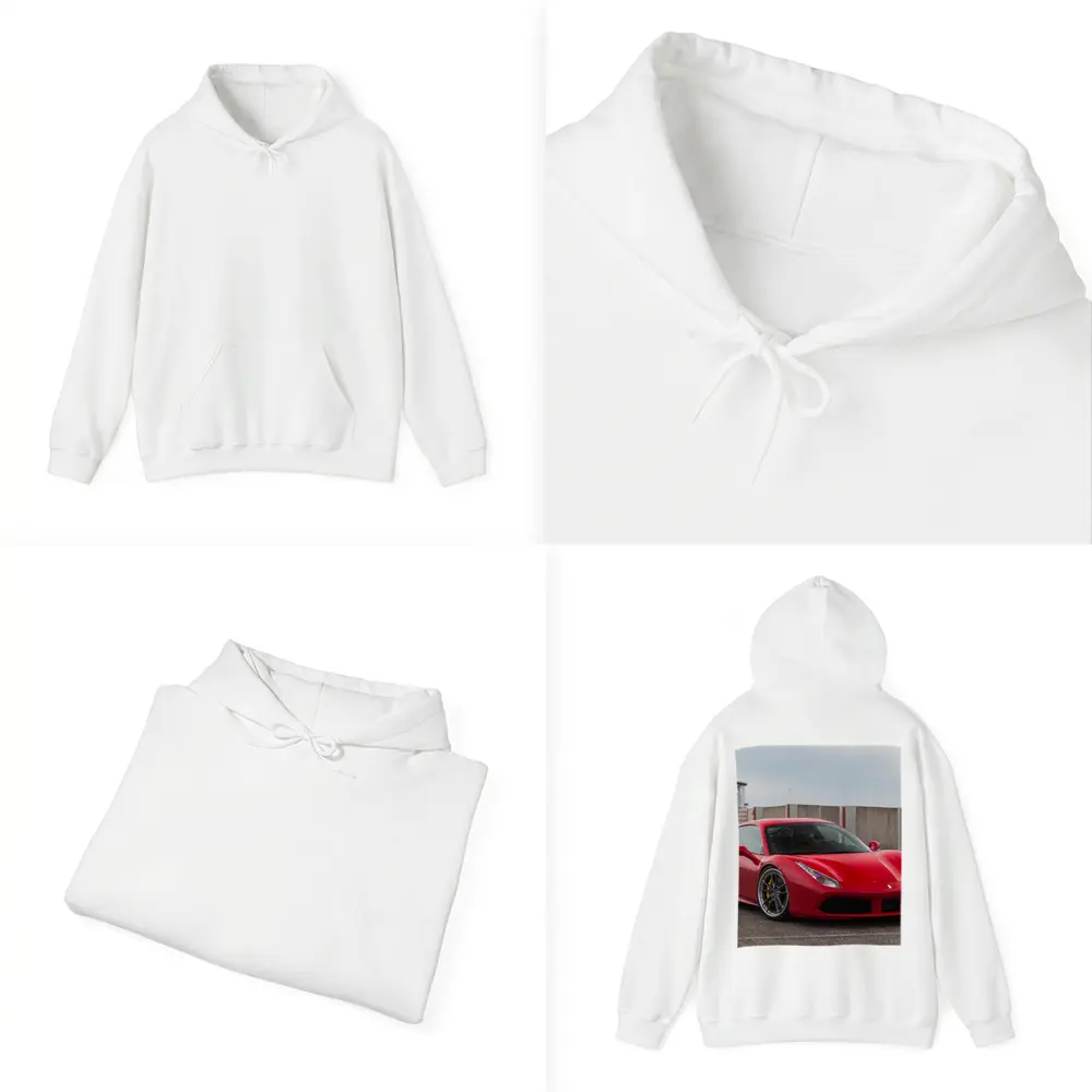 Ferrari 488 GTB Red Supercar Track Setting – Hoodies
