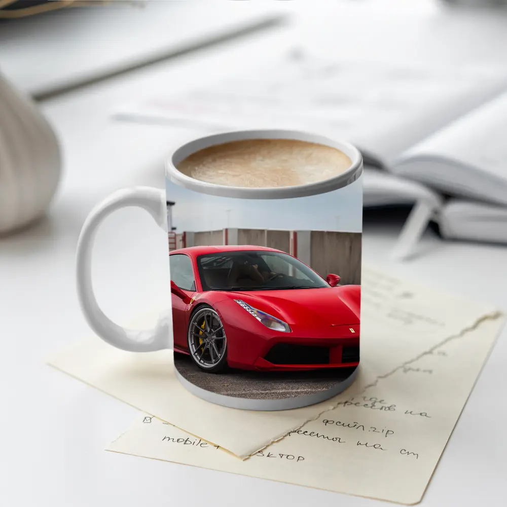 Ferrari 488 GTB Red Supercar Track Setting – Mugs