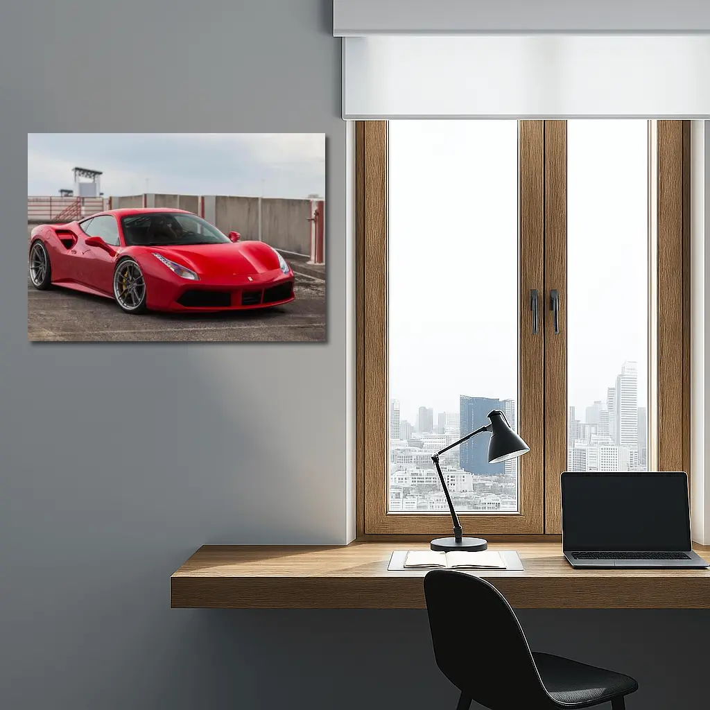 Ferrari 488 GTB Red Supercar Track Setting – Wall Art