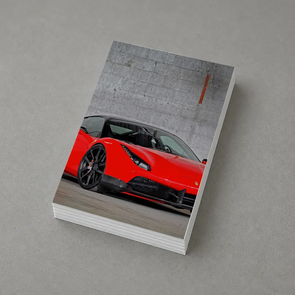 Ferrari 488 GTB Red Against Concrete Wall – Postcards