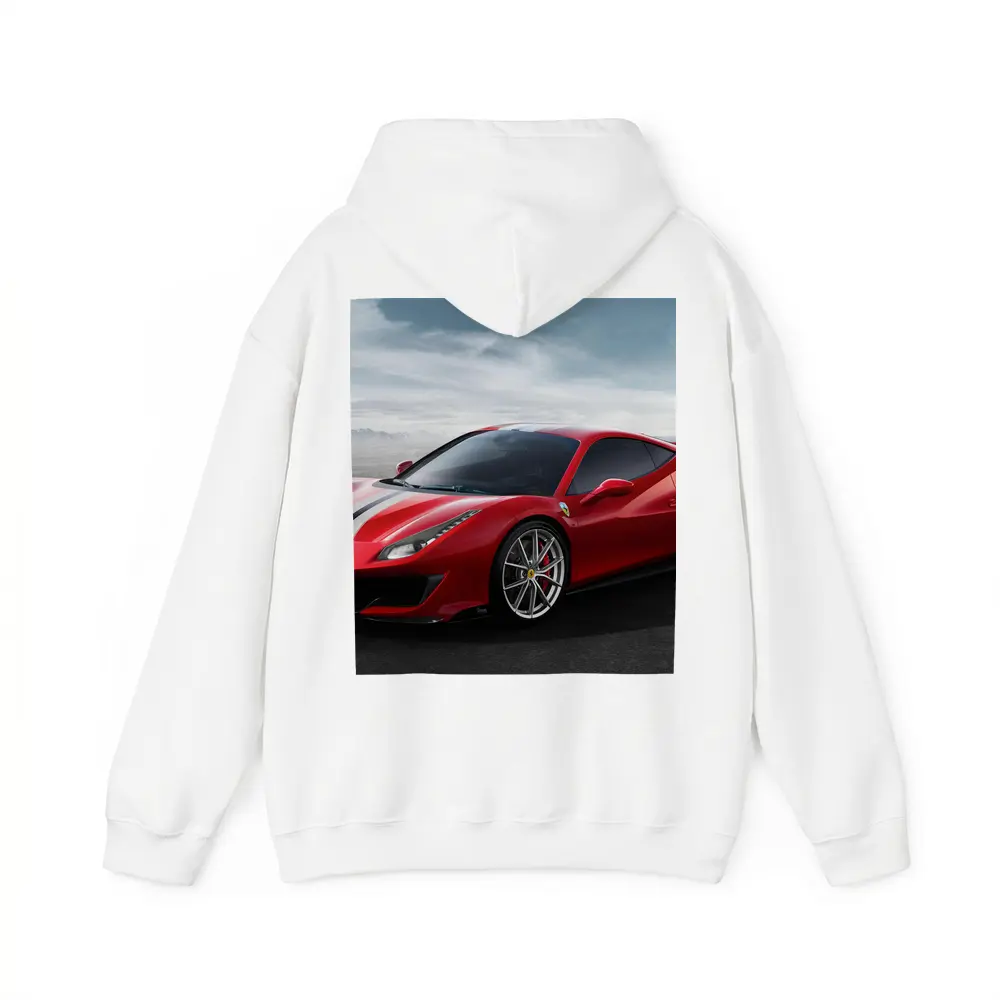 Ferrari 488 Pista Red Supercar Desert Background – Hoodies