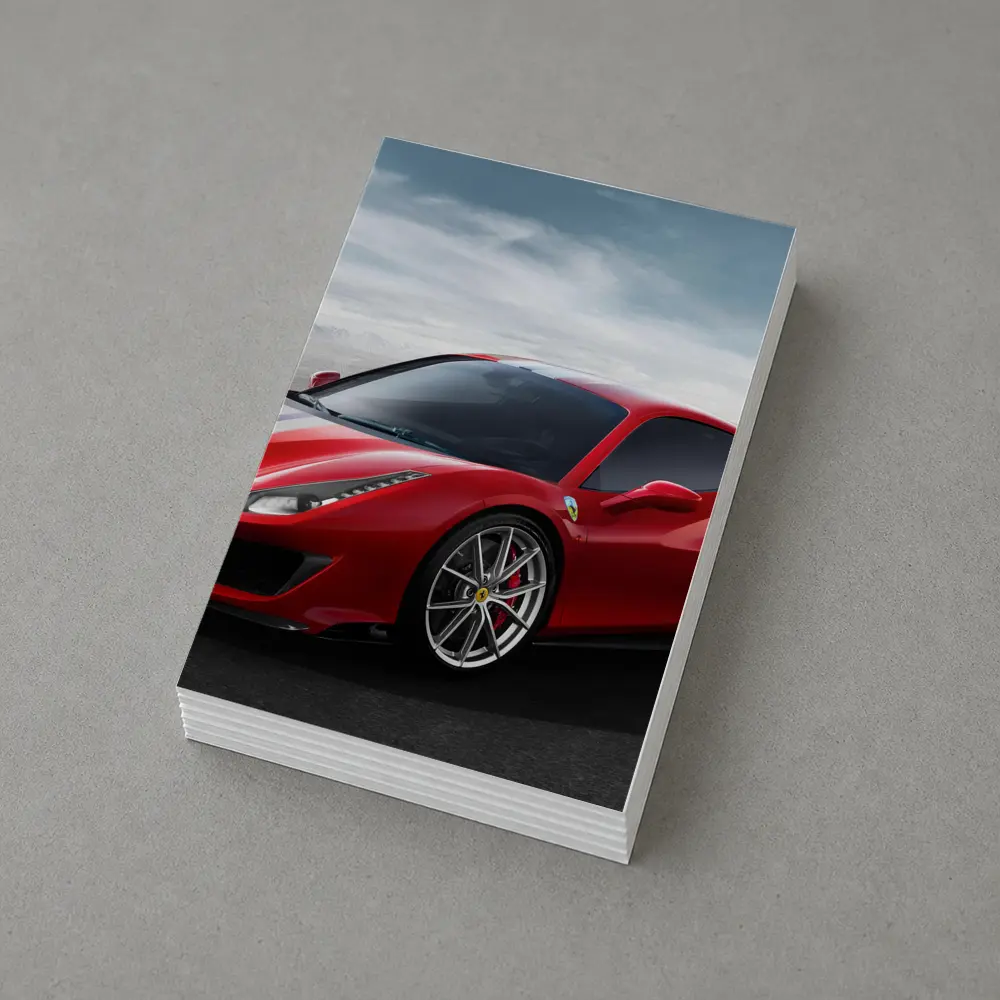 Ferrari 488 Pista Red Supercar Desert Background – Postcards