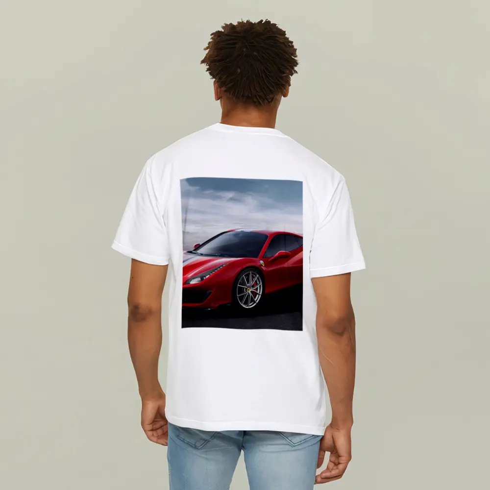 Ferrari 488 Pista Red Supercar Desert Background – T-Shirts
