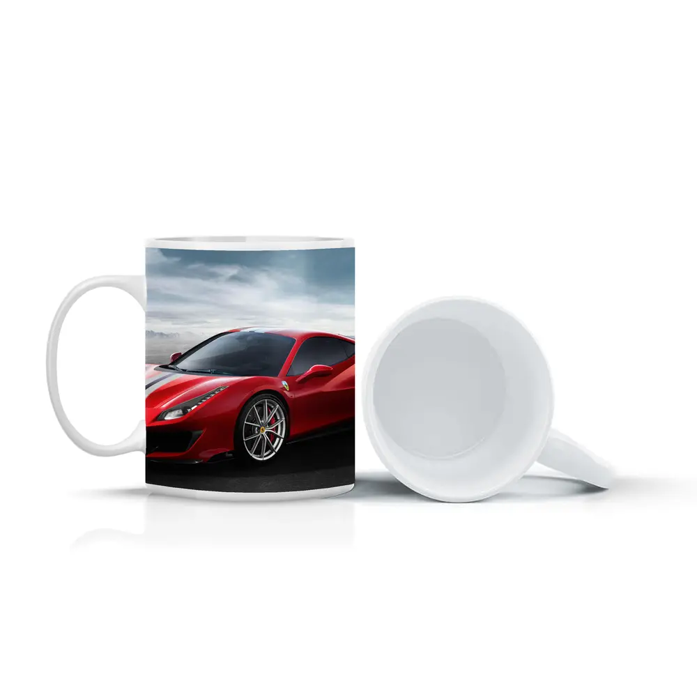 Ferrari 488 Pista Red Supercar Desert Setting – Mugs