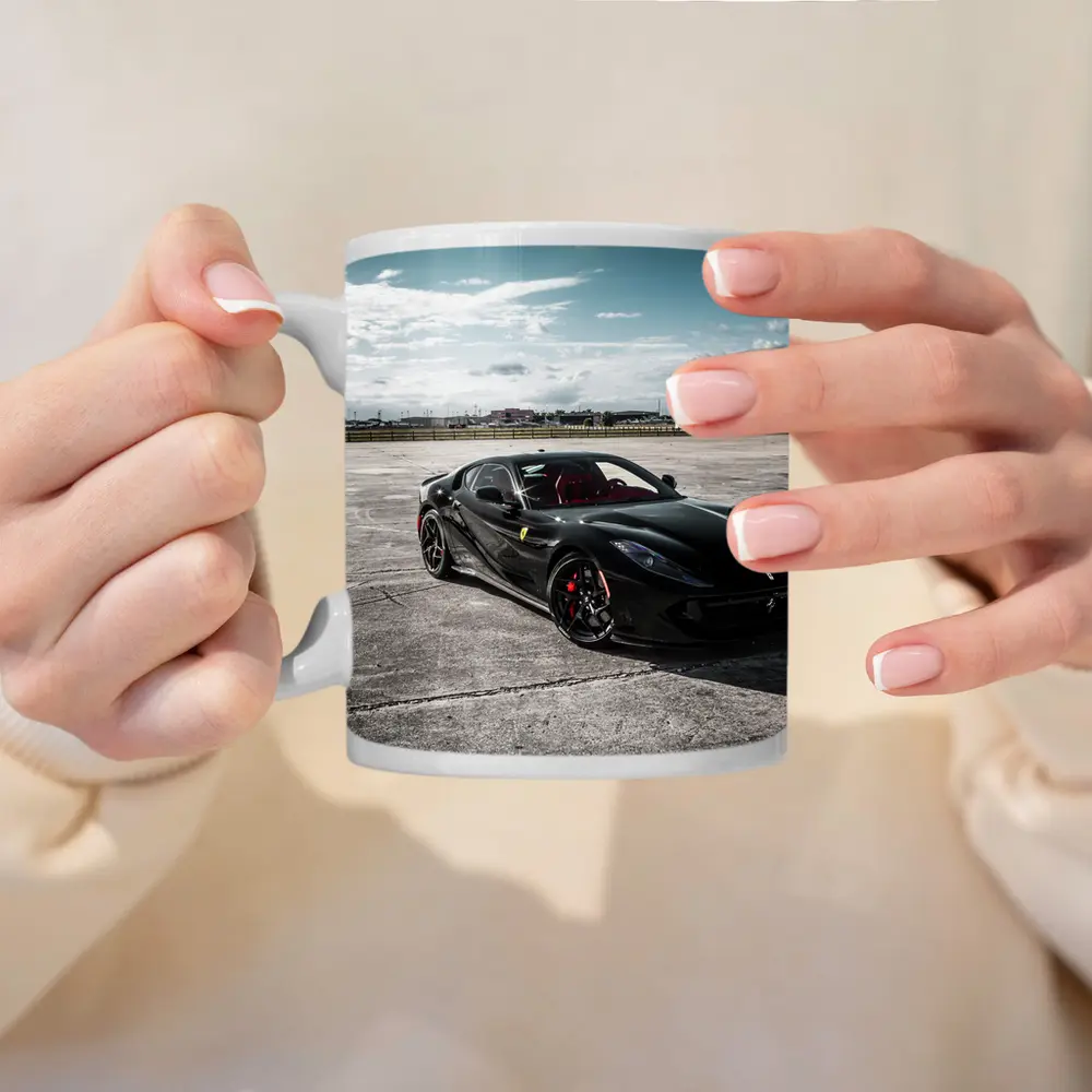 Ferrari 812 Superfast Black On Track – Mugs