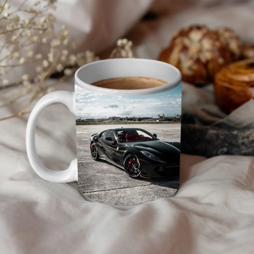 Ferrari 812 Superfast Black On Track – Mugs