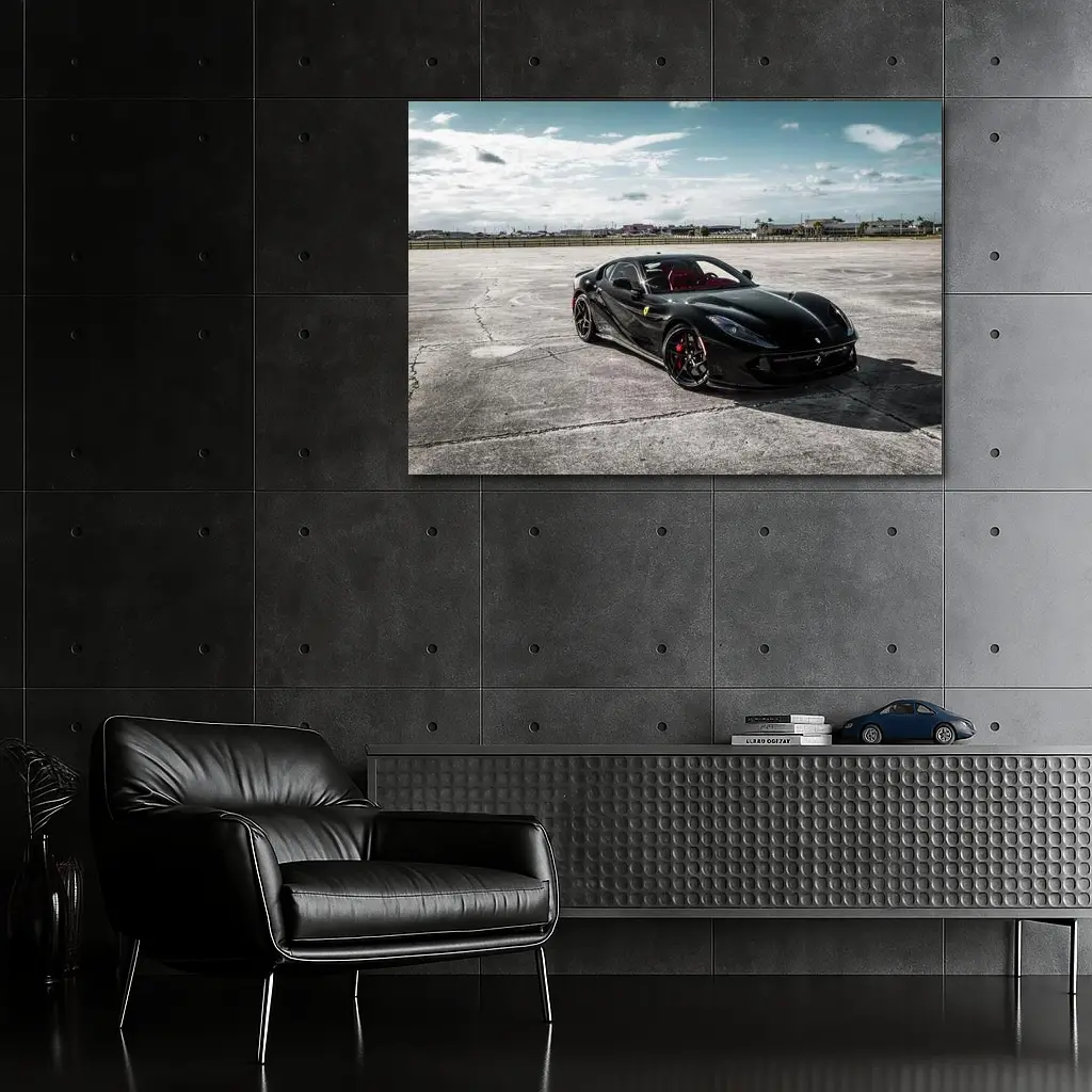 Ferrari 812 Superfast Black On Track – Wall Art