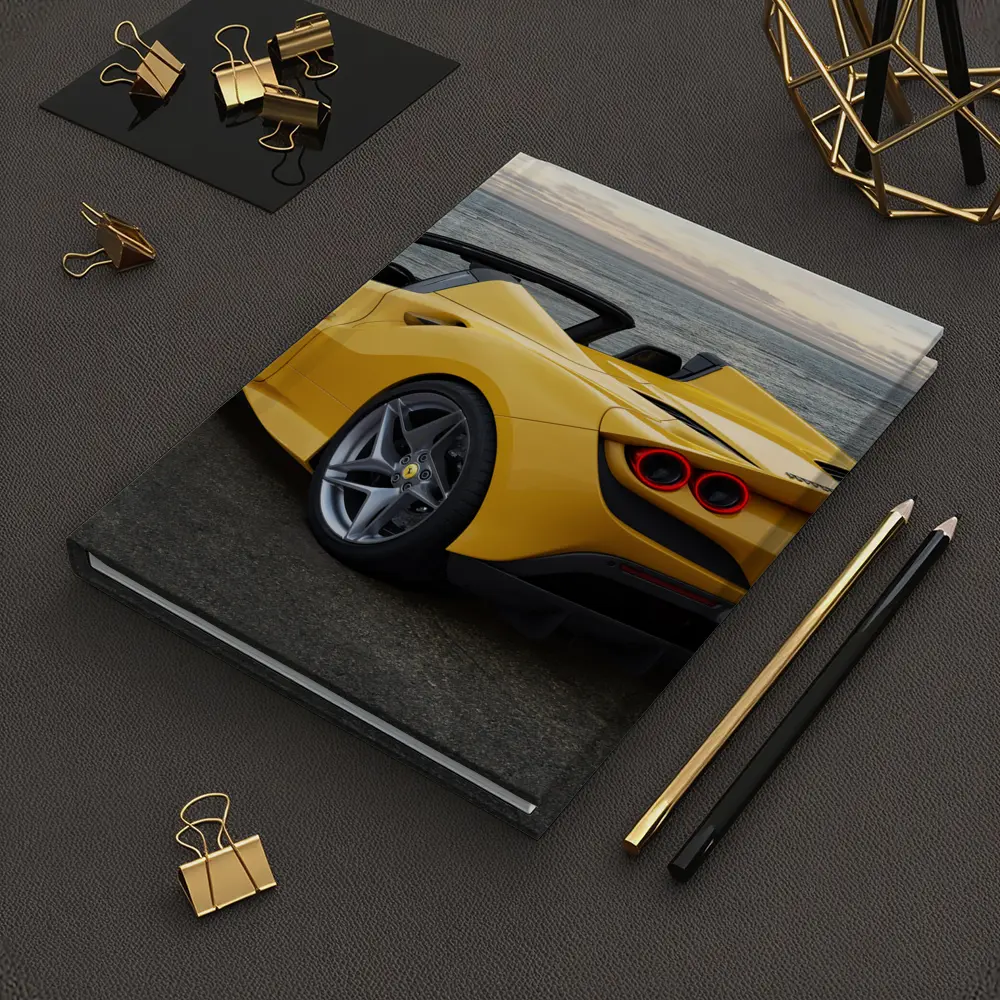 Ferrari F8 Spider Yellow Coastal View – Notebooks