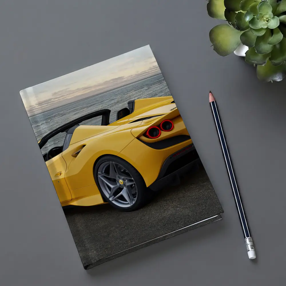 Ferrari F8 Spider Yellow Coastal View – Notebooks