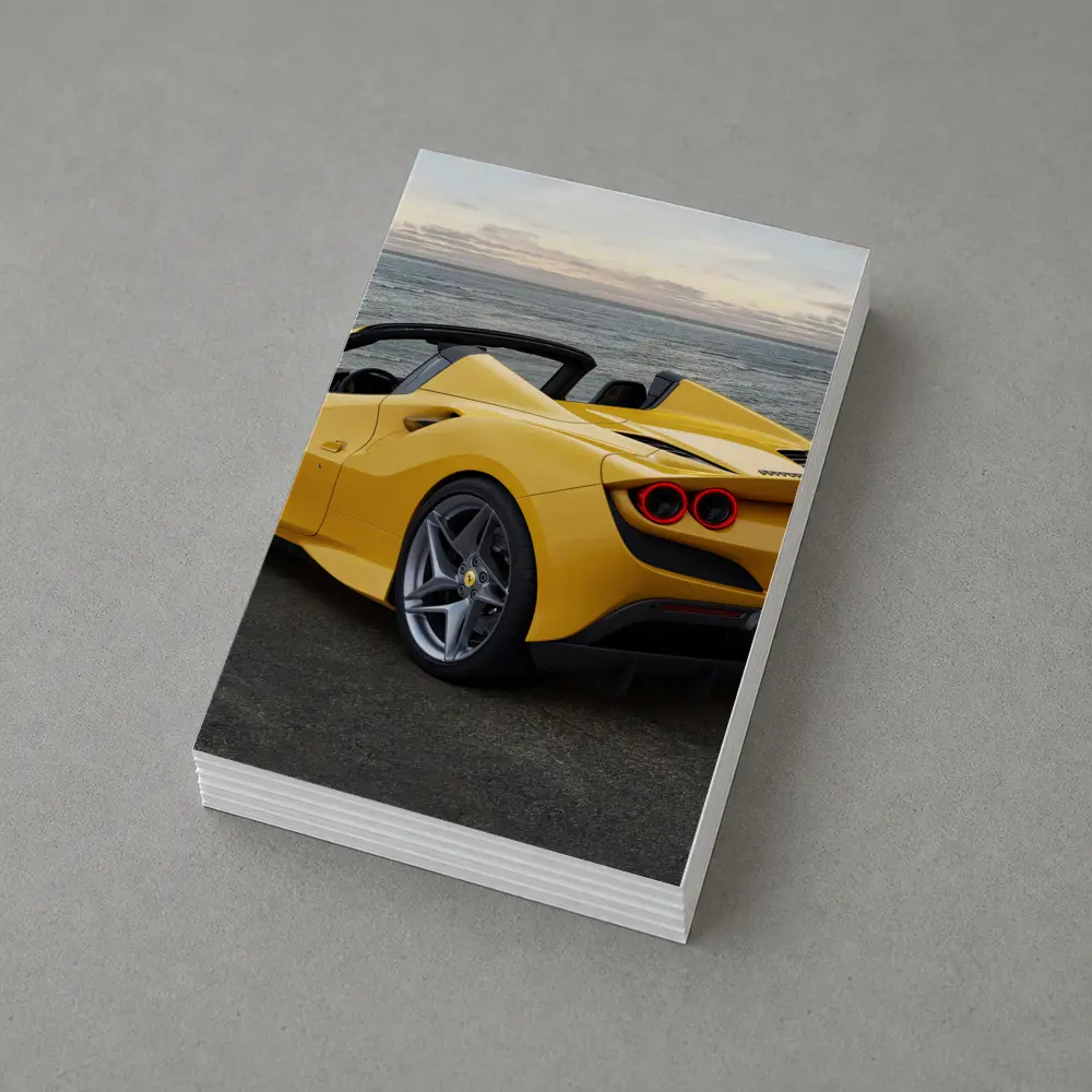Ferrari F8 Spider Yellow Coastal View – Postcards