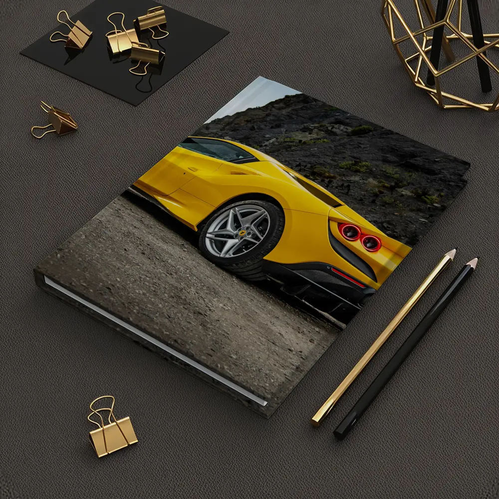 Ferrari F8 Yellow Supercar Rocky Coastal Road – Notebooks
