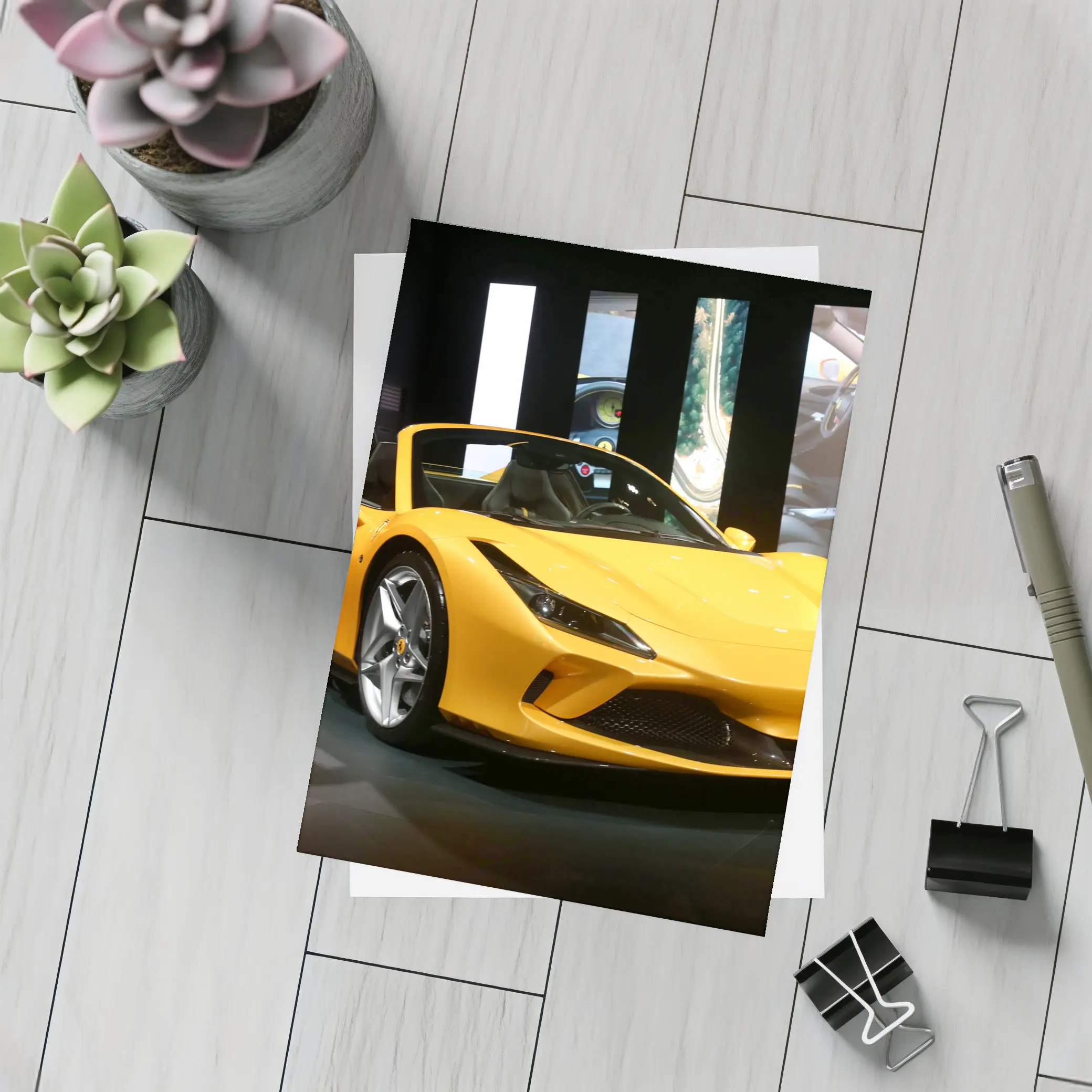 Ferrari F8 Spider Yellow Showroom Display – Postcards