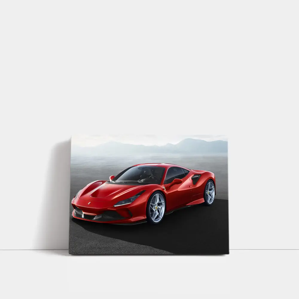 Ferrari F8 Tributo Red Mountain Background – Wall Art