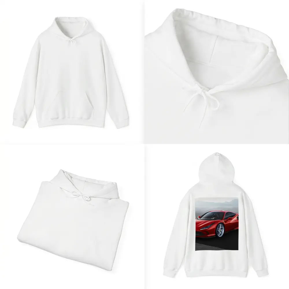 Ferrari F8 Tributo Red Mountain Background – Hoodies