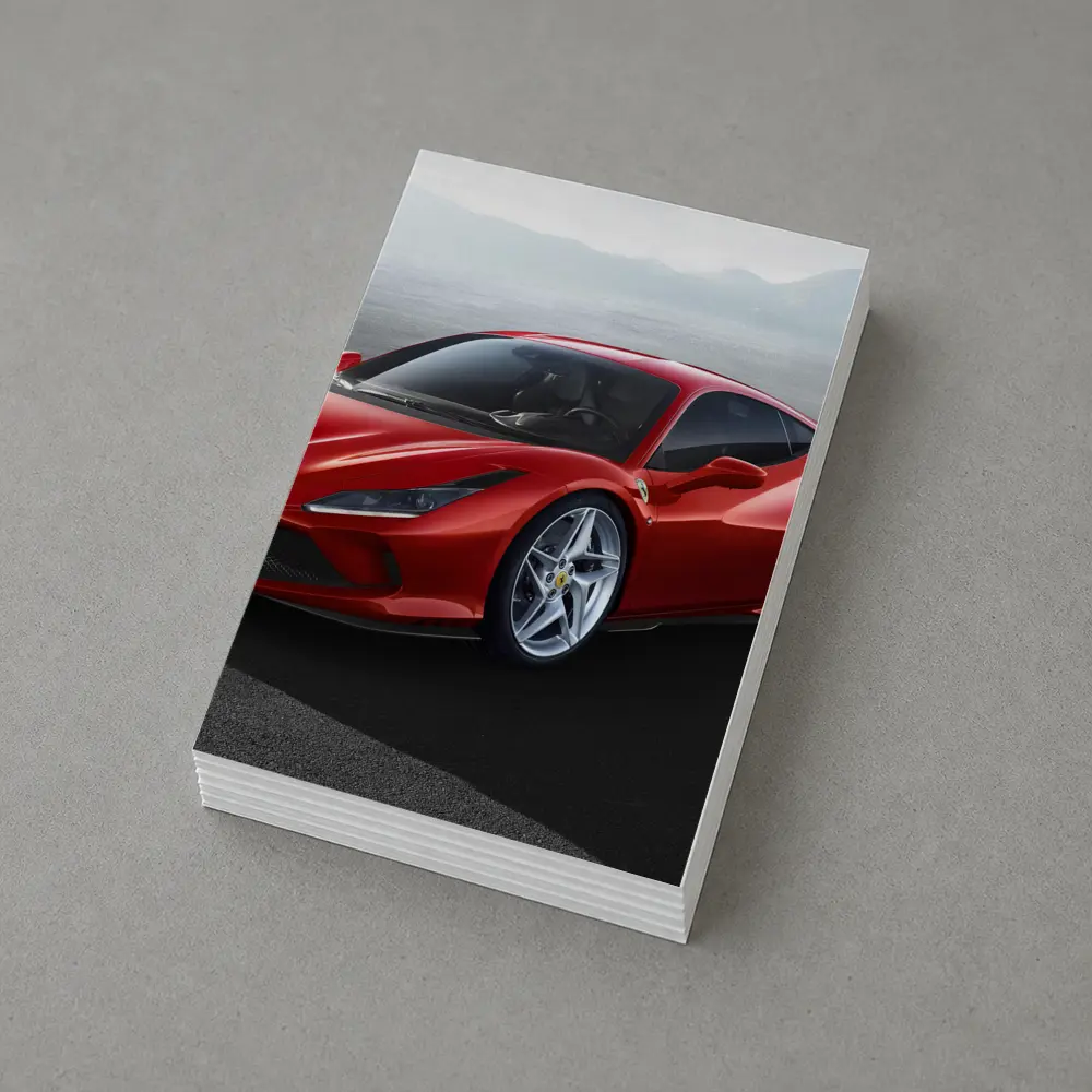 Ferrari F8 Tributo Red Mountain Background – Postcards