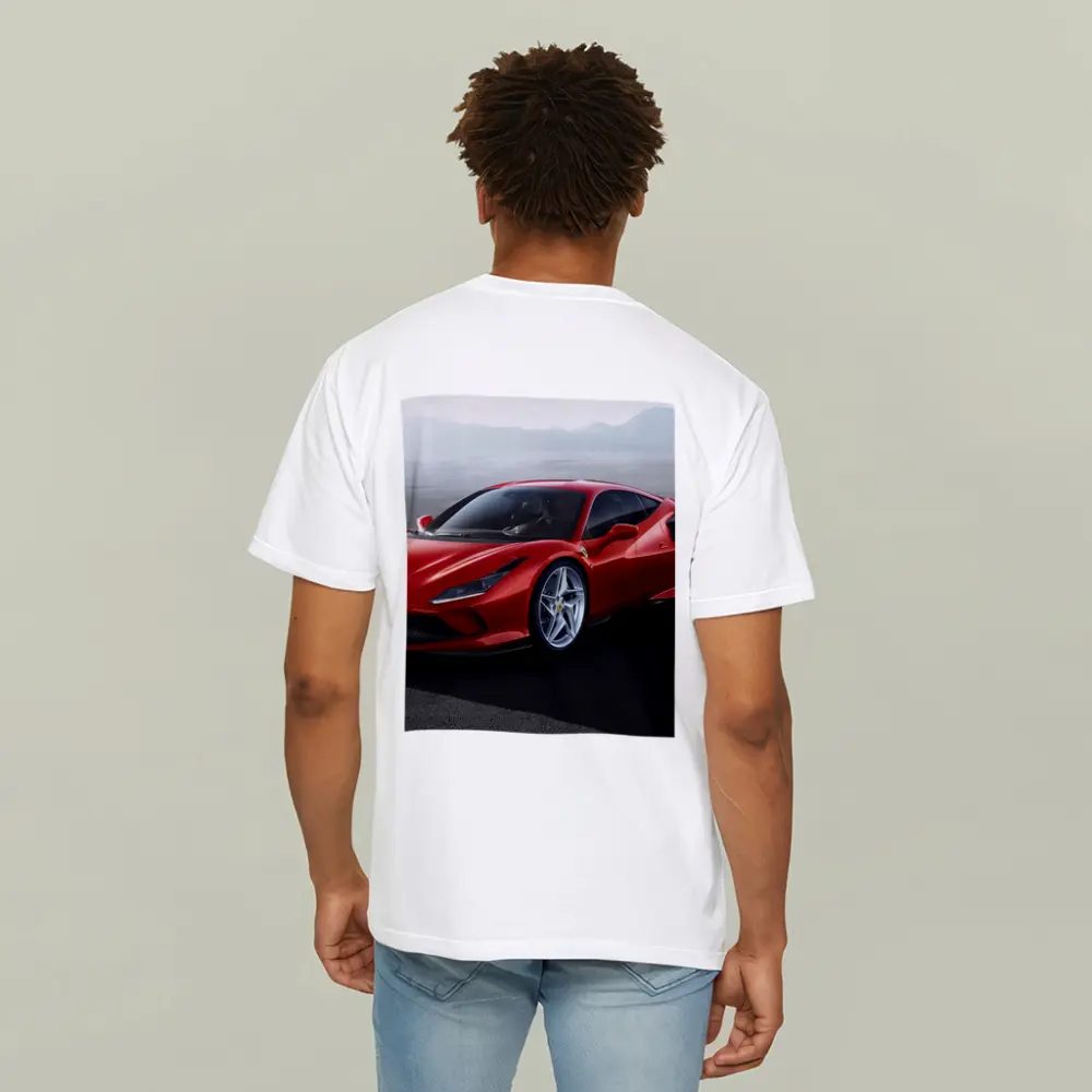 Ferrari F8 Tributo Red Mountain Background – T-Shirts