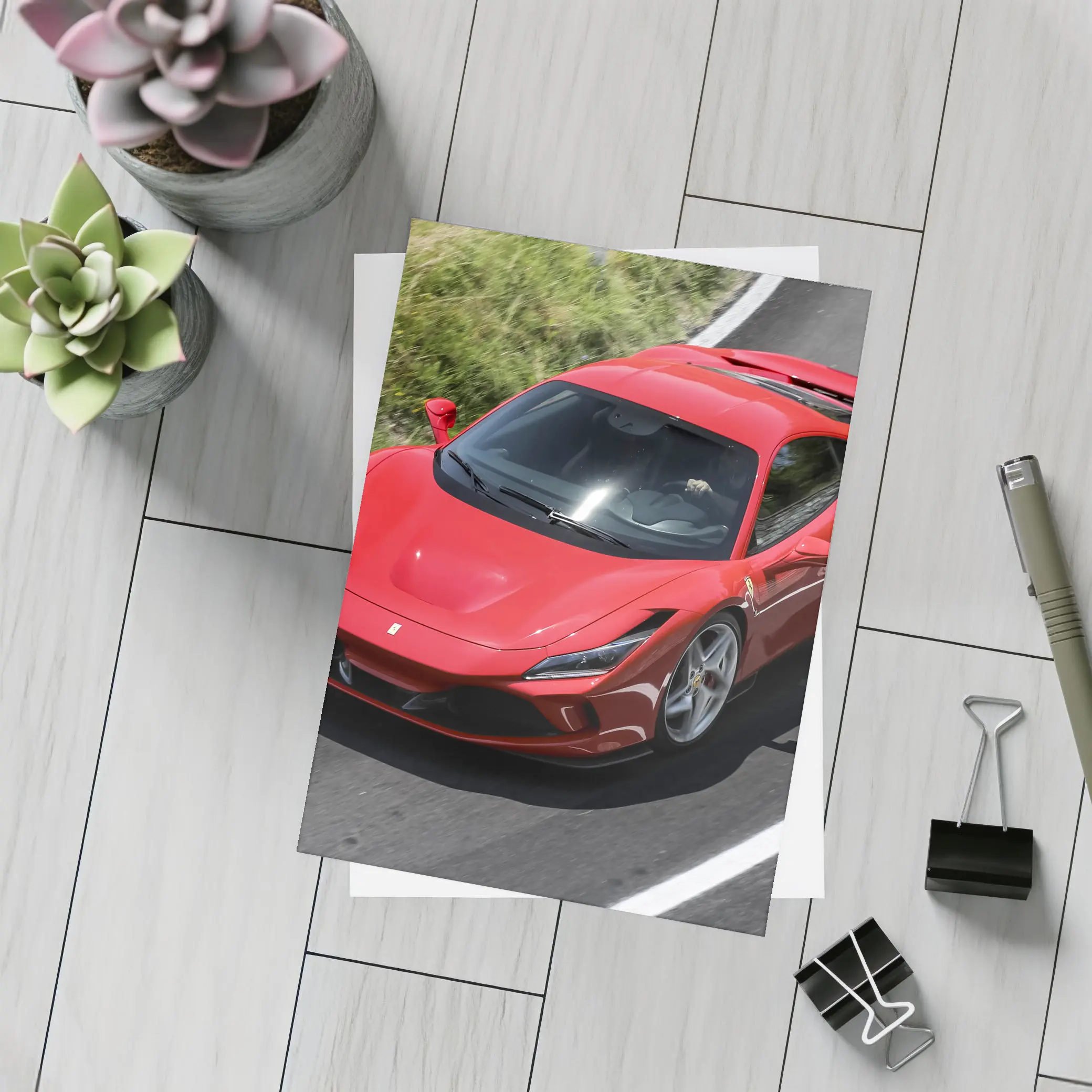Ferrari F8 Tributo Red Supercar Road – Postcards