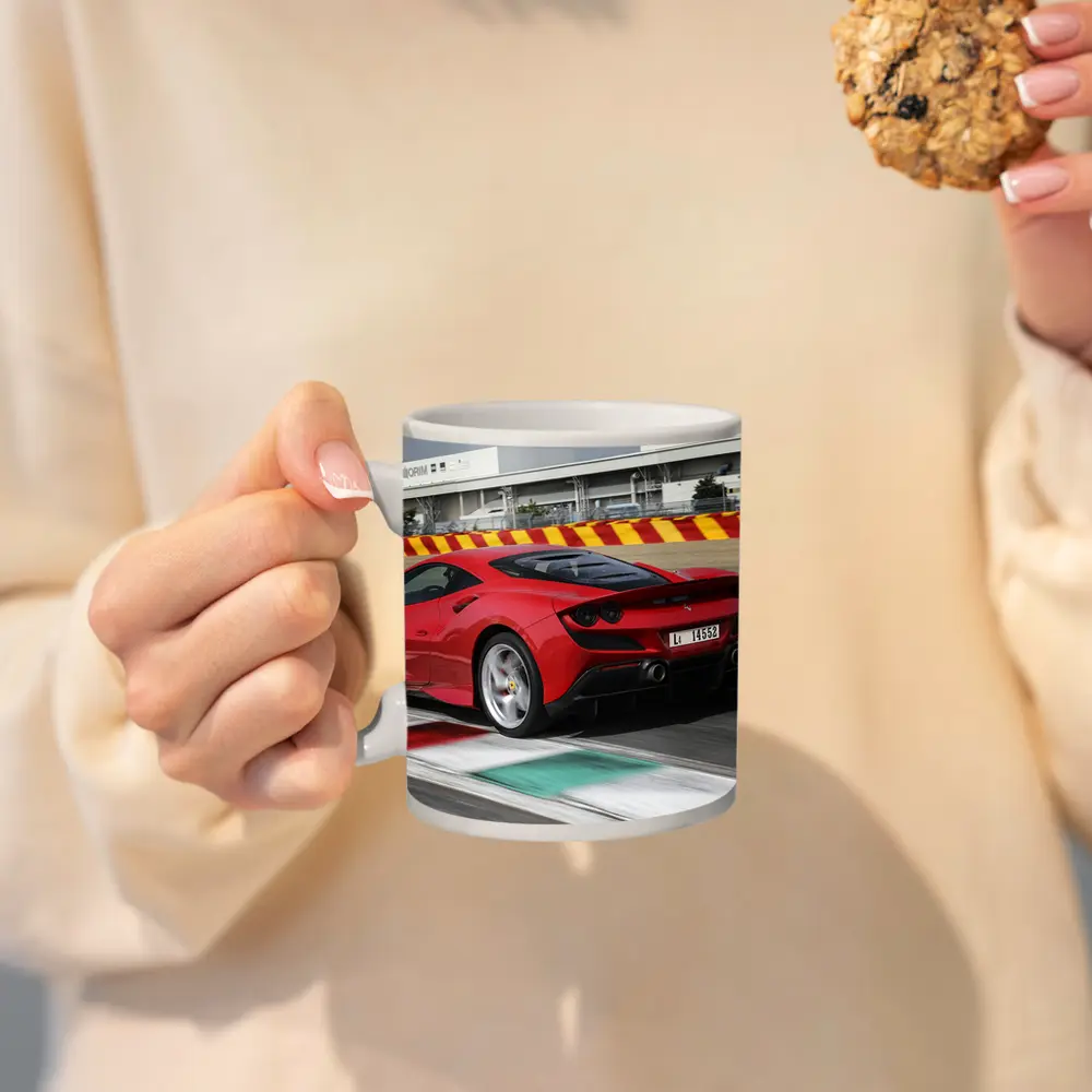 Ferrari F8 Tributo on Racing Track – Mugs