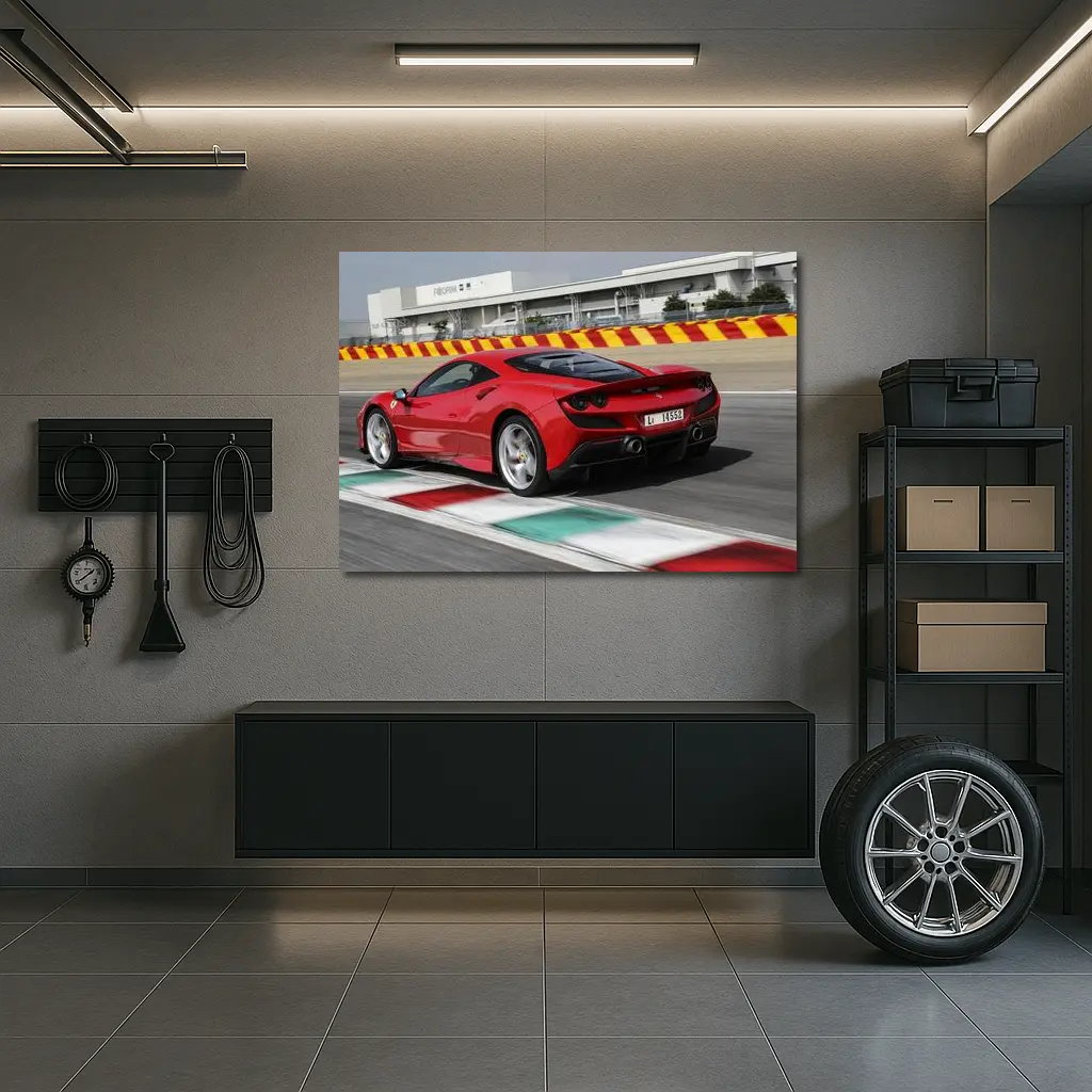 Ferrari F8 Tributo on Racing Track – Wall Art