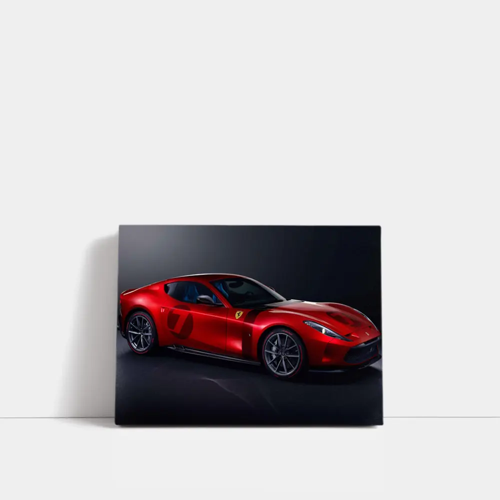 Ferrari Omologata Red Sports Car Dark Studio – Wall Art
