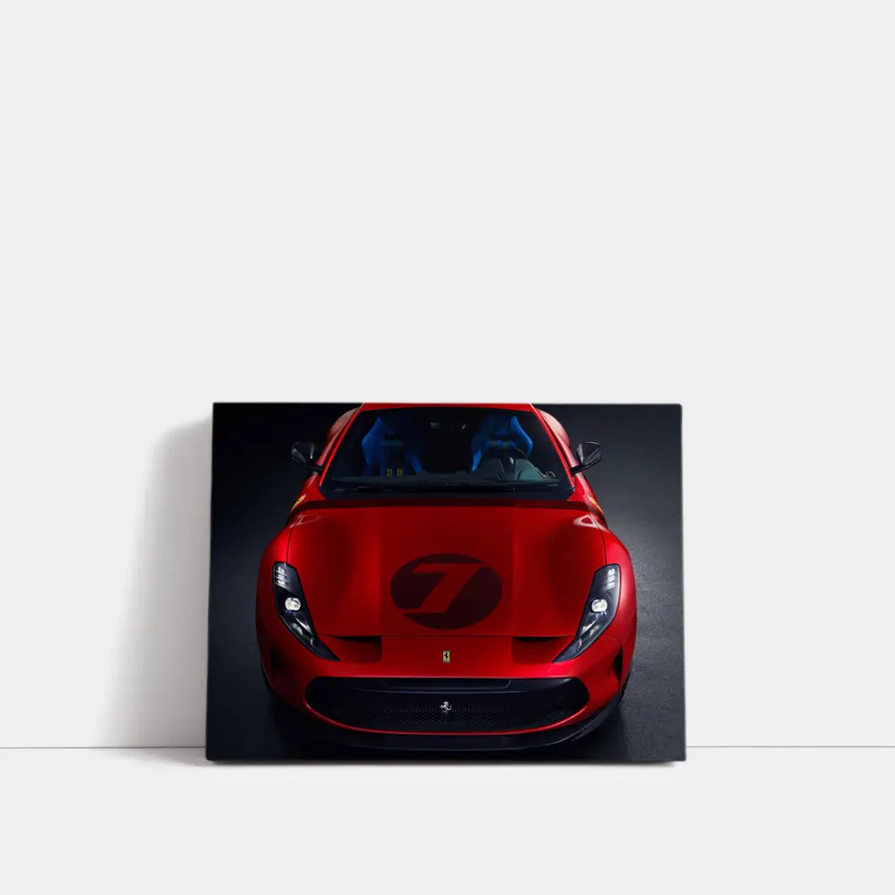 Ferrari Omologata Red Supercar Dark Studio – Wall Art